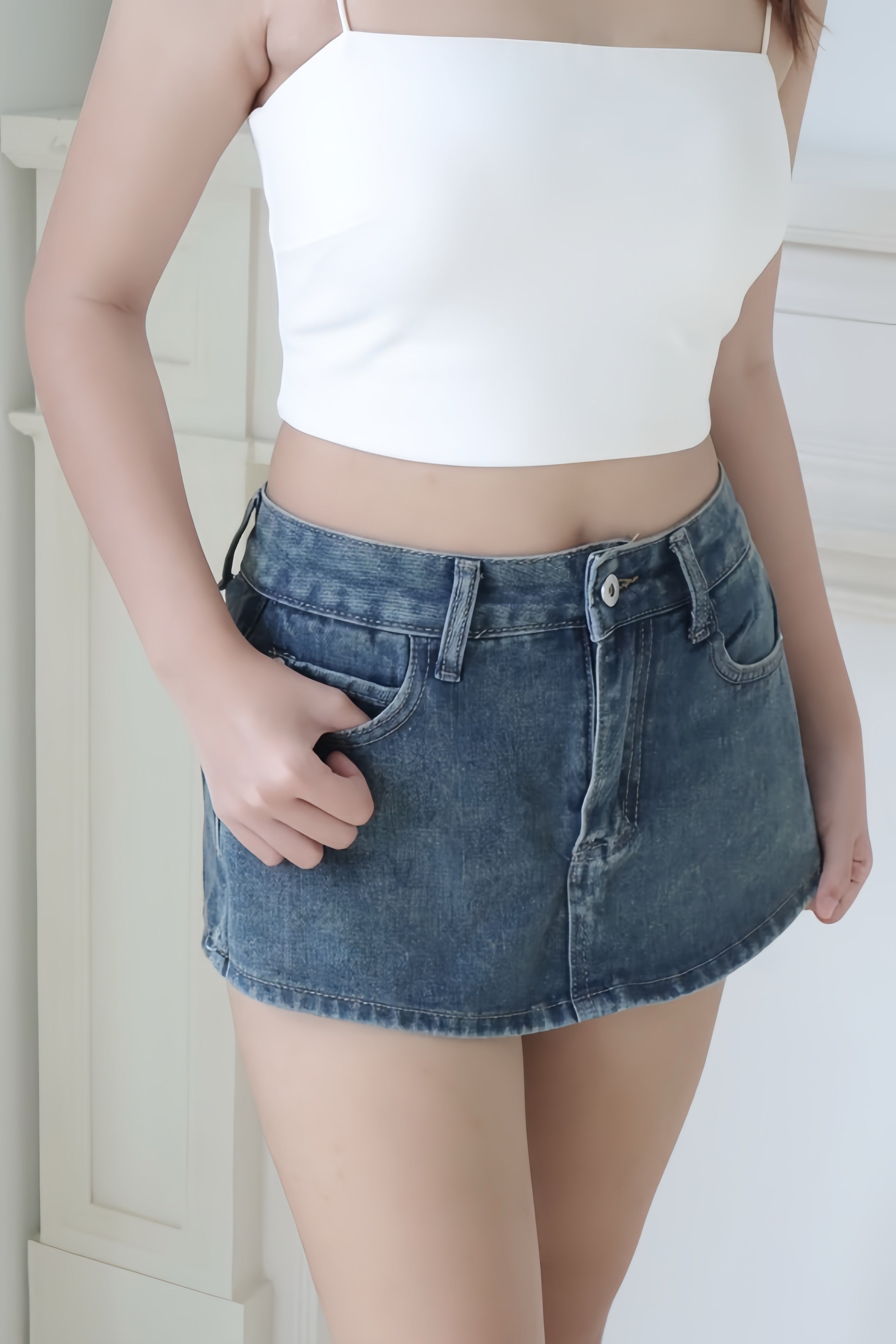 Dark Blue Skort Denim