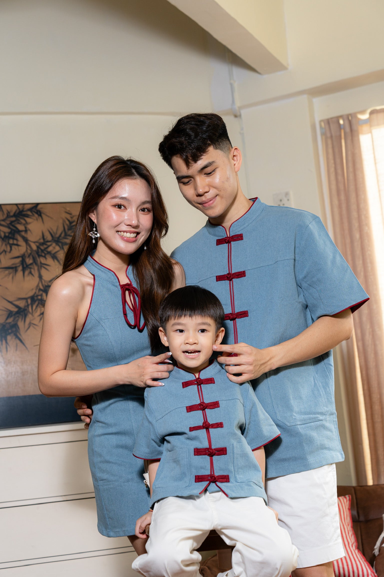 丹禧牛仔 Denim Joy Halter Cheongsam (Light Blue)