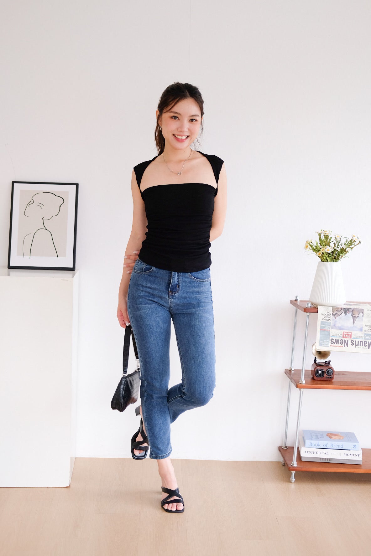 Sabrina Soft Sculpted Top (Black) [ETA 9 Jul]