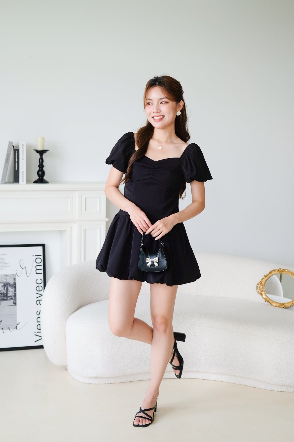 Lucy Sweetheart Bubble Dress (Black)