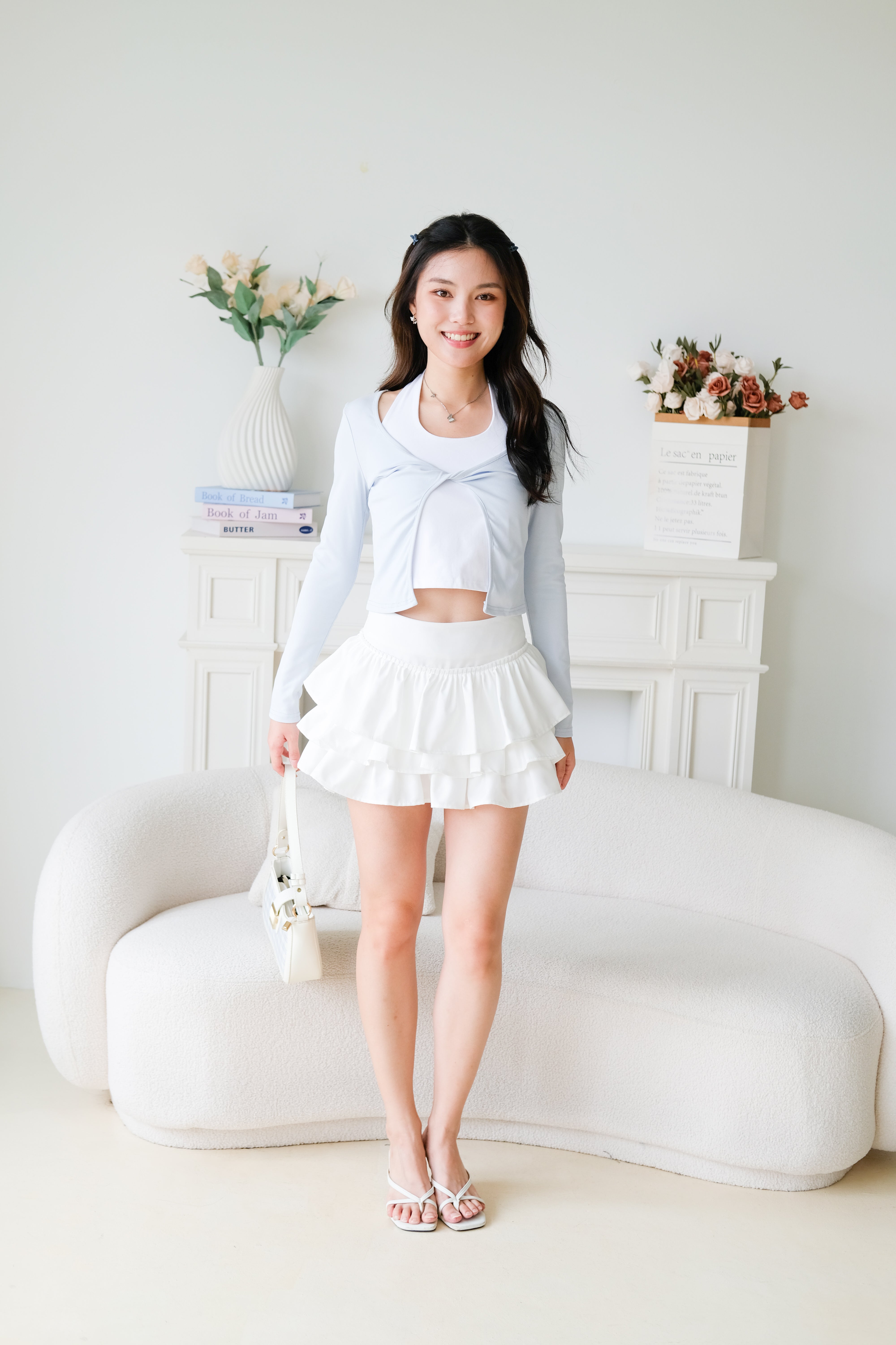 Bonnie Halter Cardigan Set (Baby Blue)