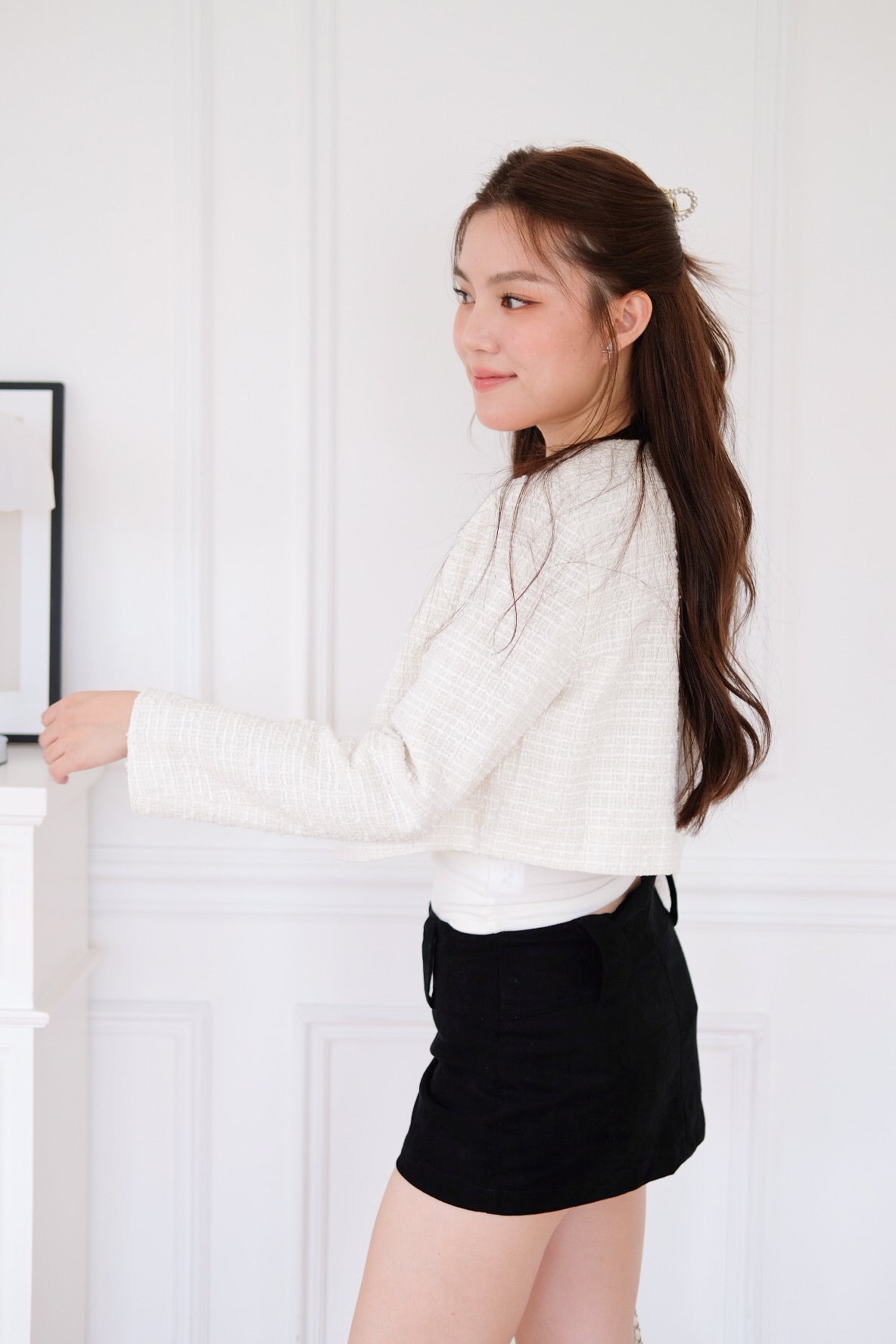 Éclair Tweed Outerwear (Cream) [ETA 10 Sept]
