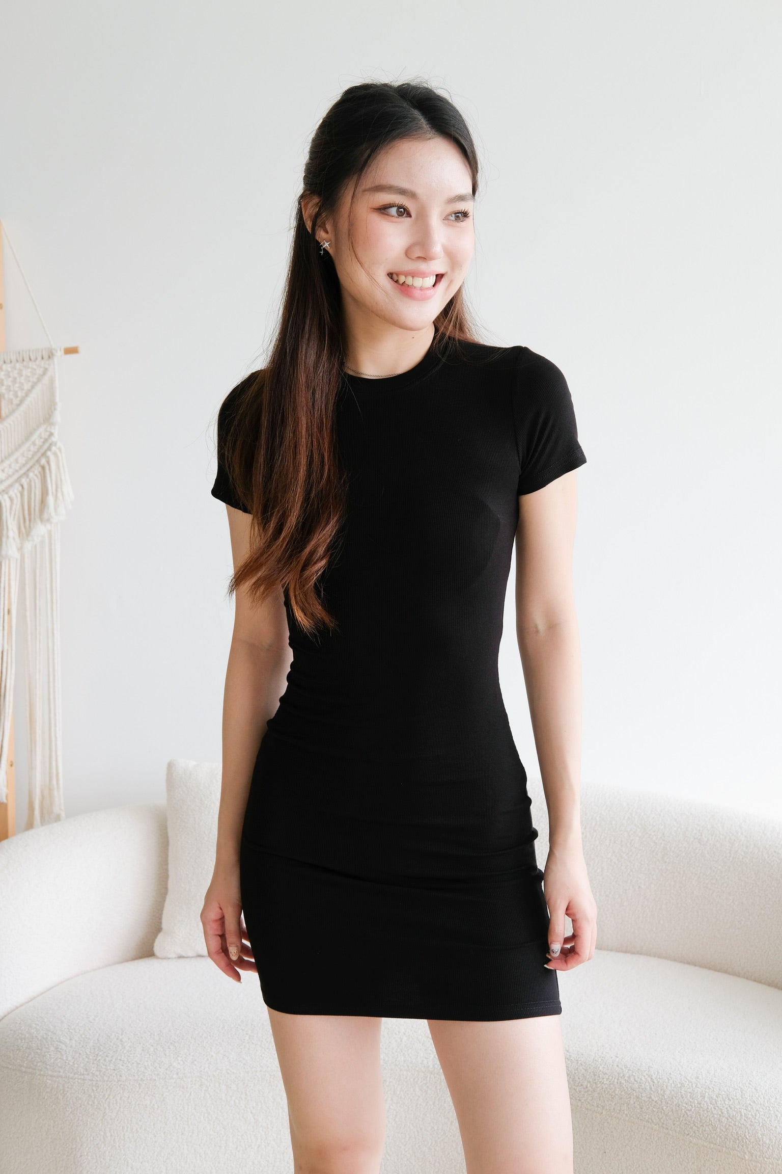 Jynnie Bodycon Mini Dress (Black)