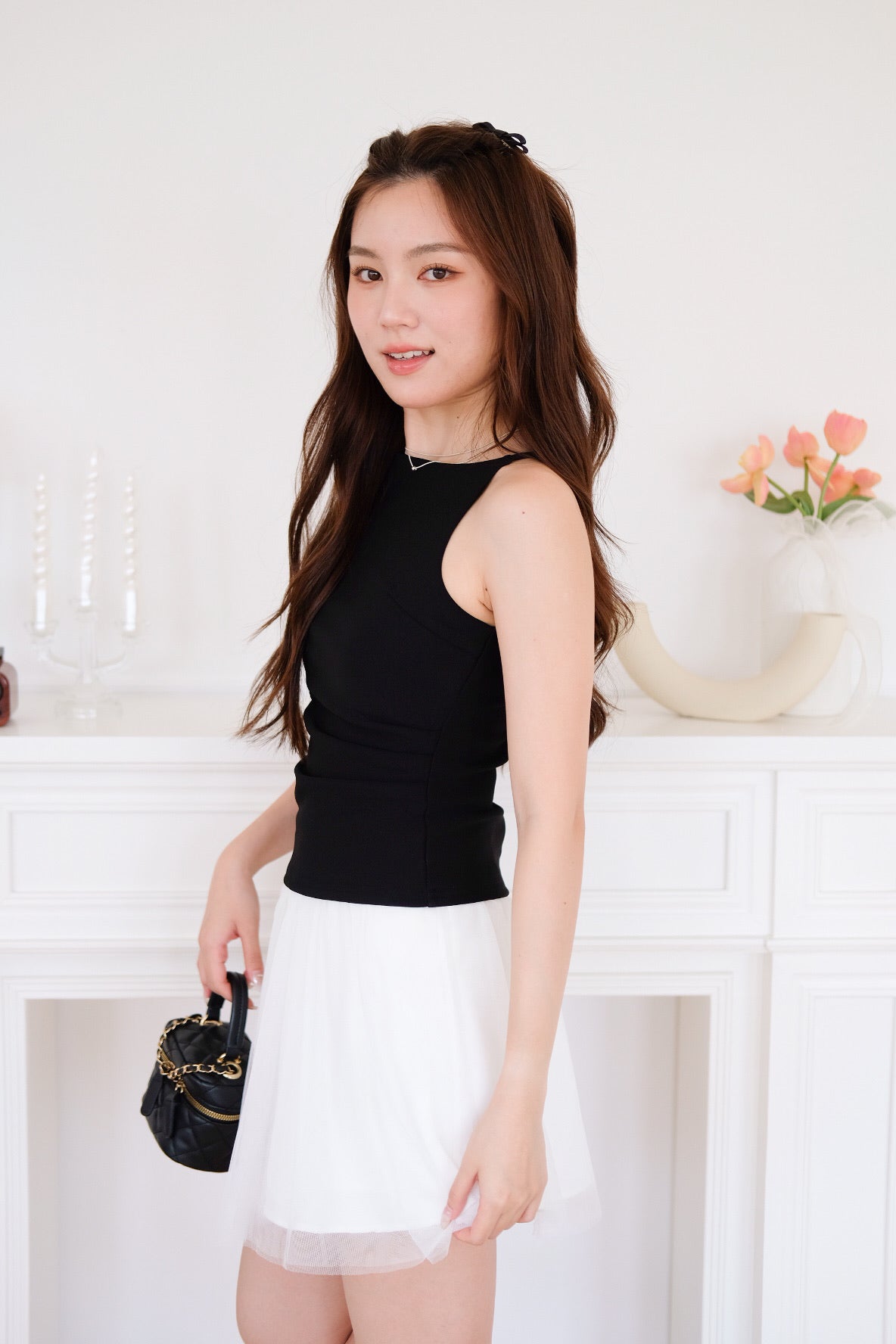 Romy Tulle Mini Skirt (White)