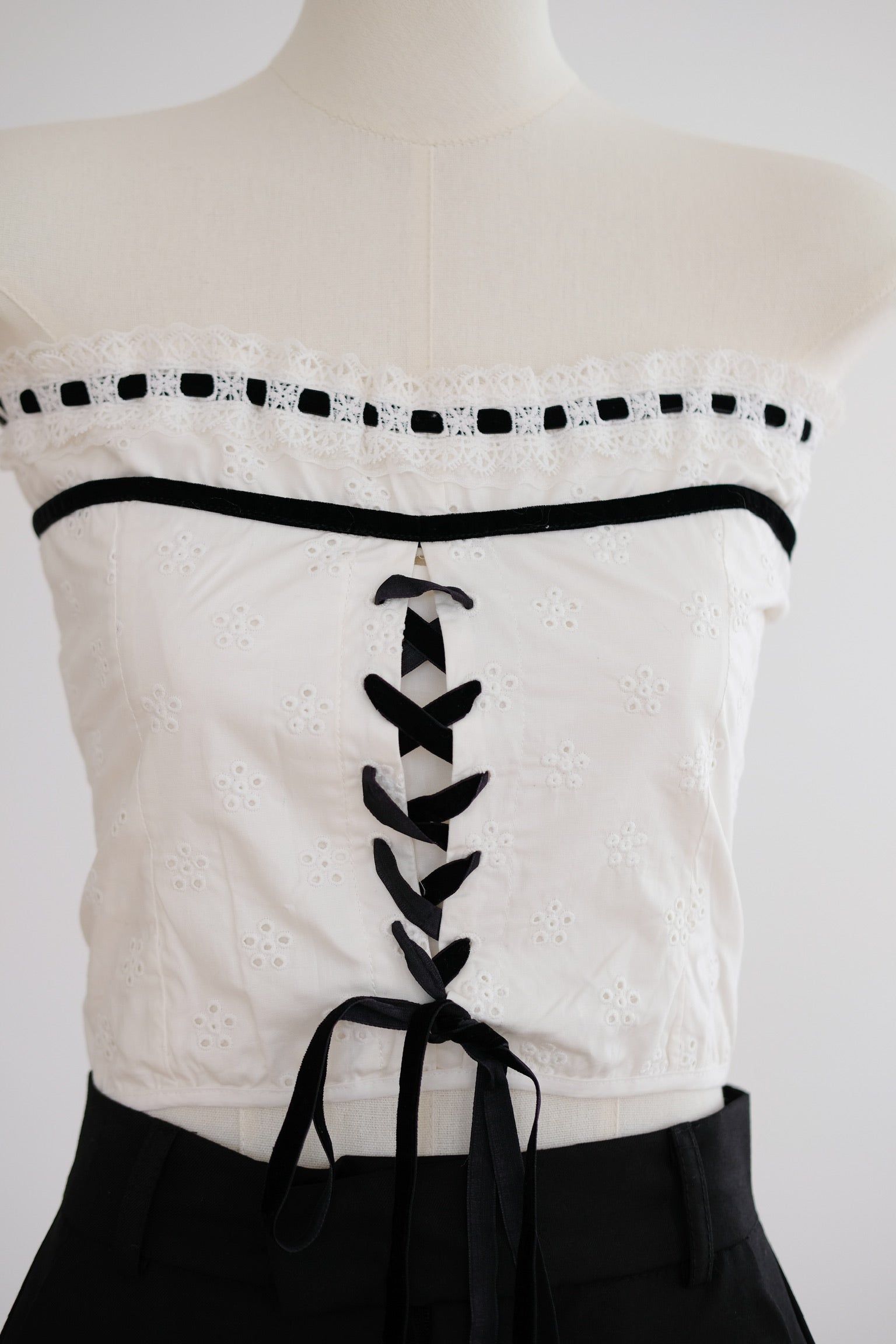 White Tube Organza Ribbon Top