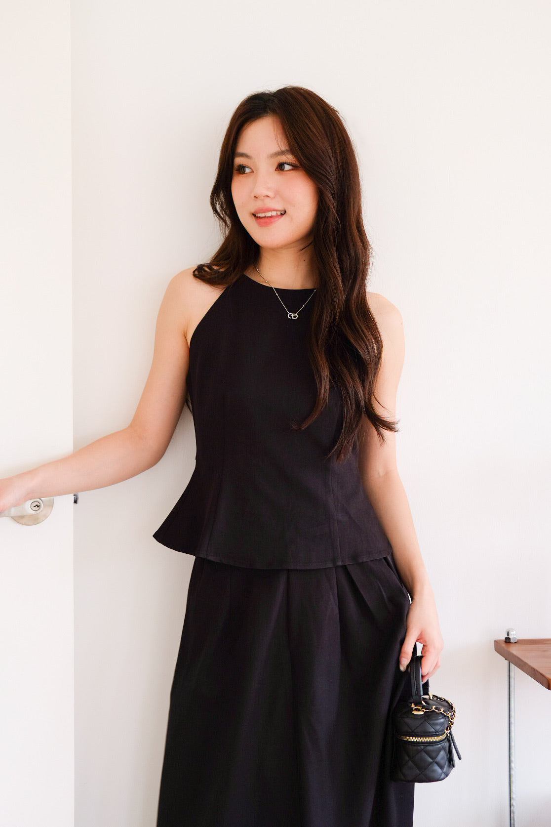 Agnes Halter Maxi Set (Black)