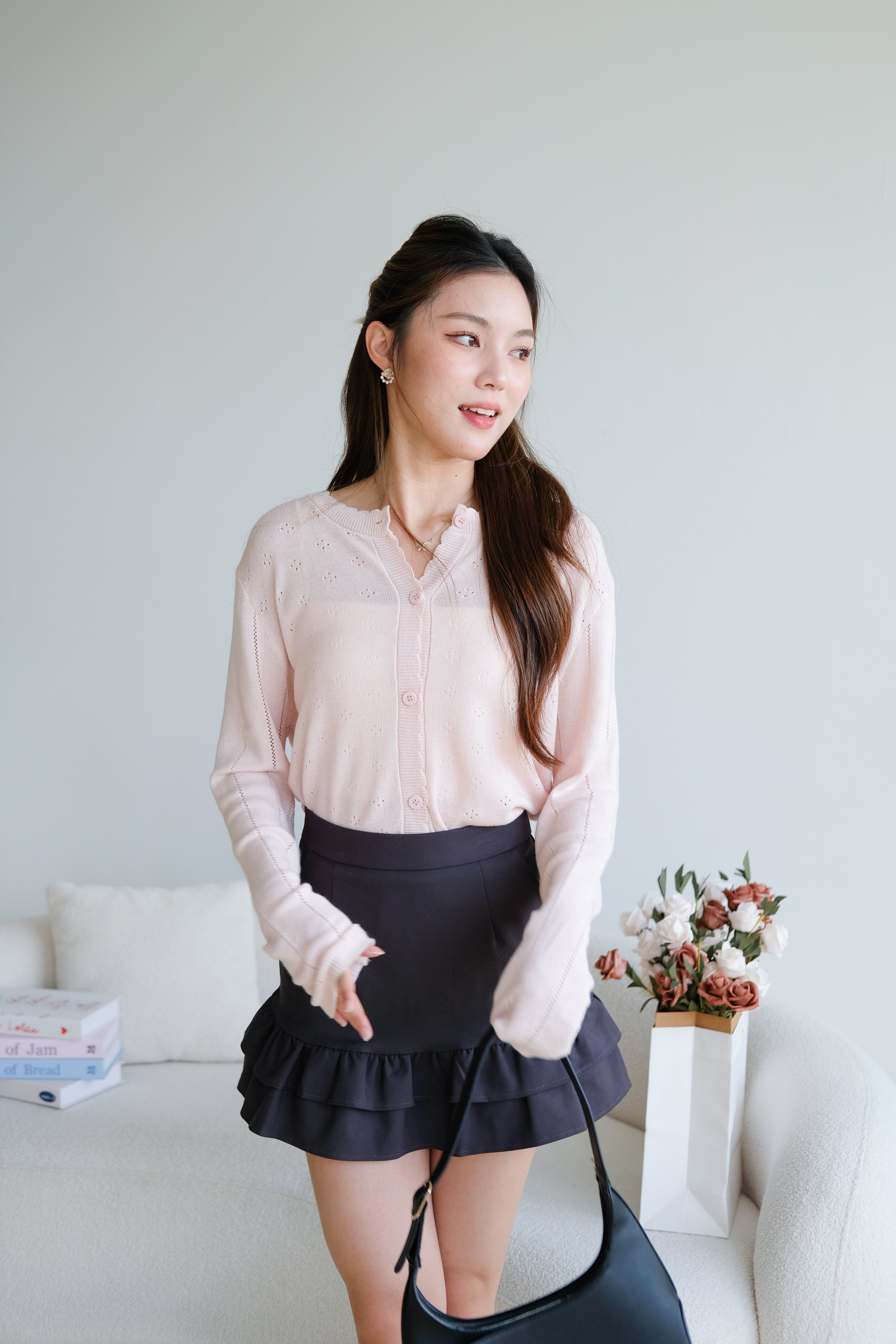 Kasley Light Knit Cardigan (Light Pink)