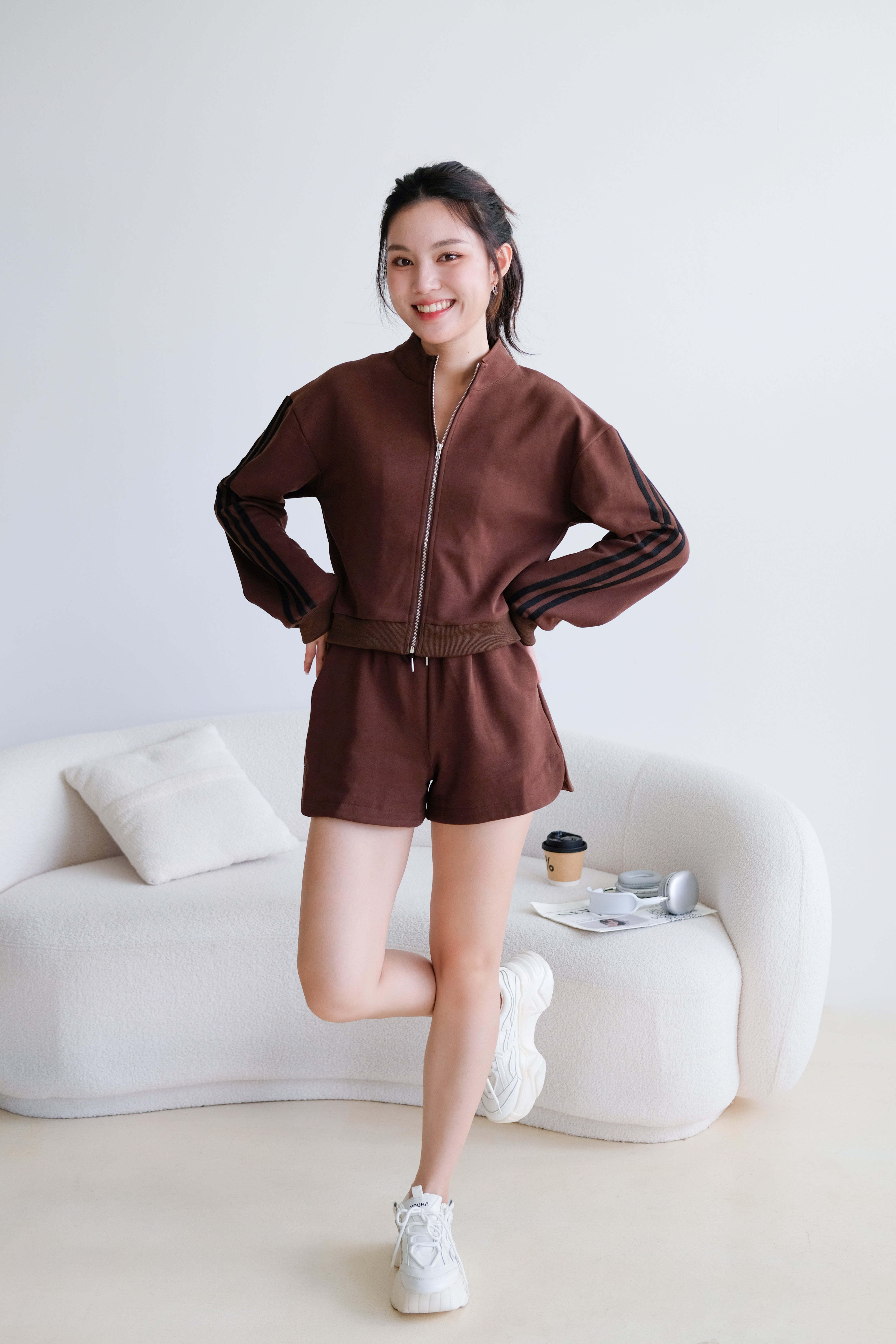 Day Off Stripes Lounge Set (Mocha)