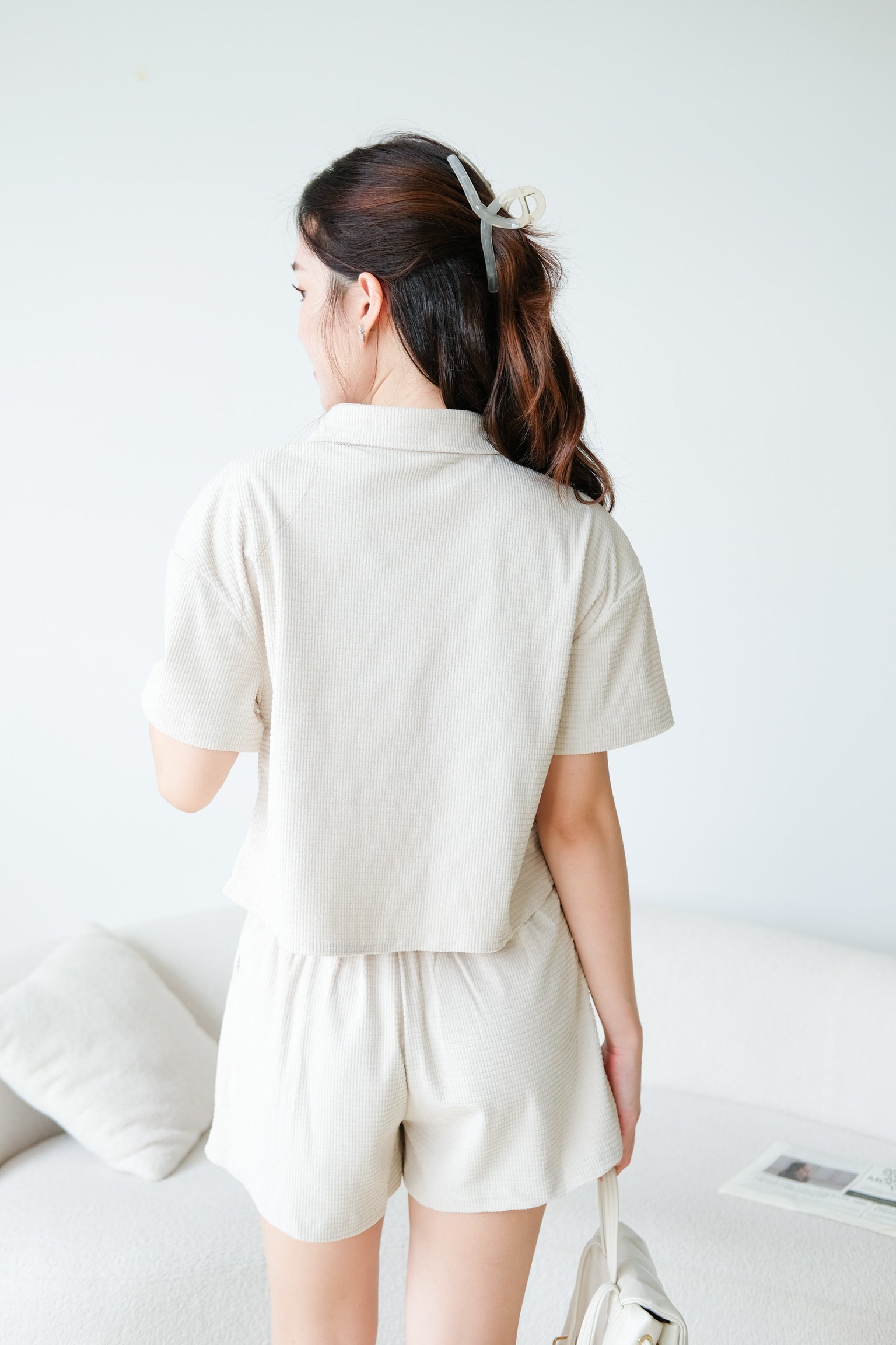 Jonah Shirt Lounge Set (Sand Beige)