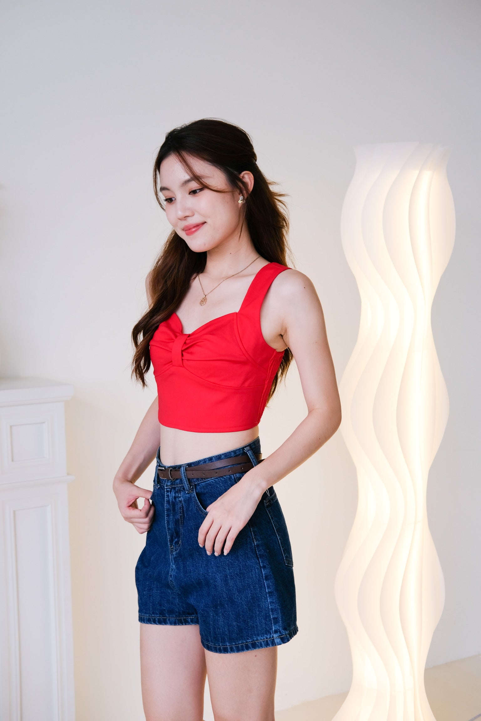 Willabel Bow Crop Top (Red)