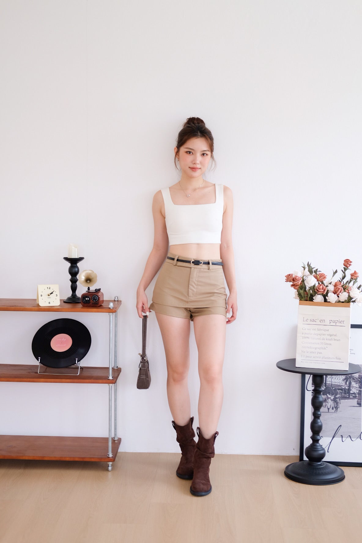 Contour Belted Skort (Khaki)