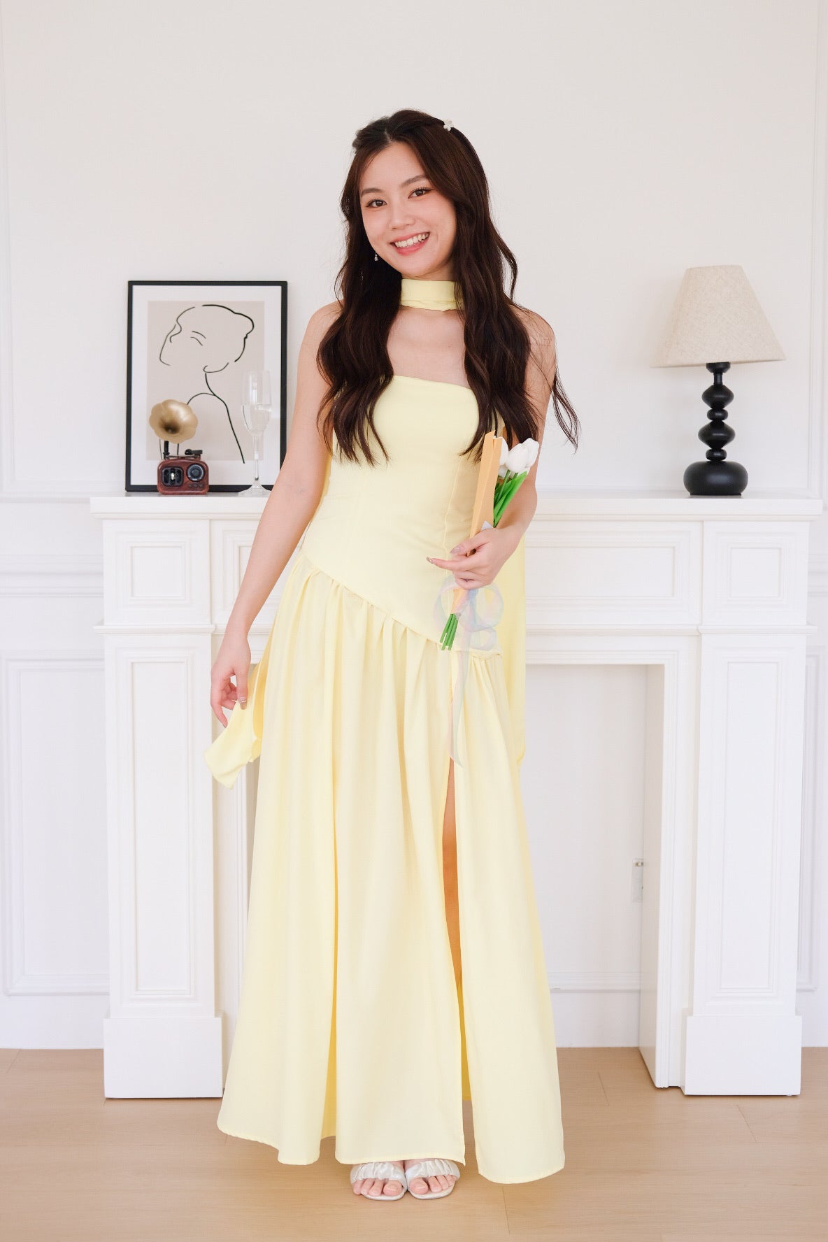 Kimberly Tube Sash Maxi Dress (Sunshine Yellow)