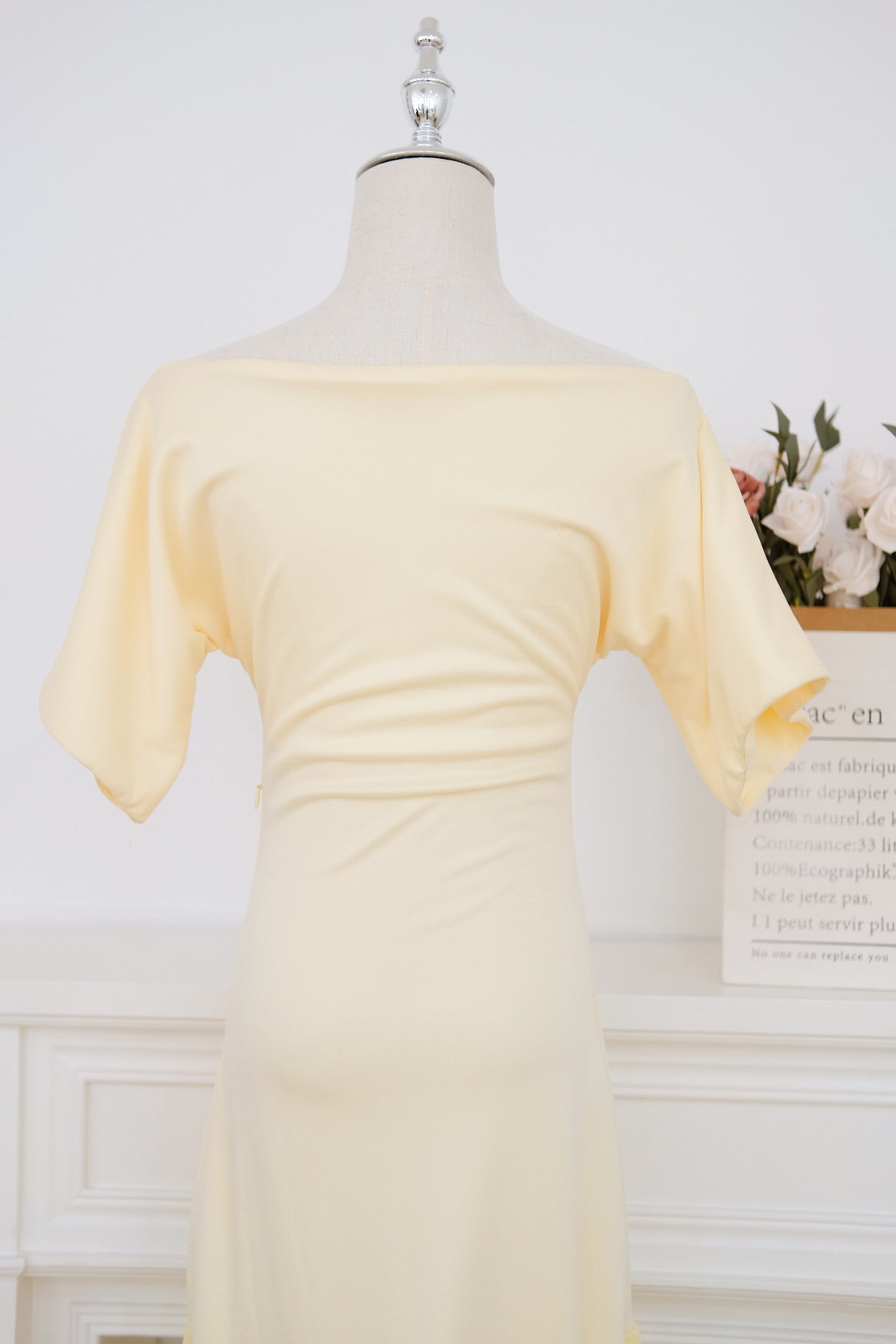 Yellow Boatneck Maxi Dress