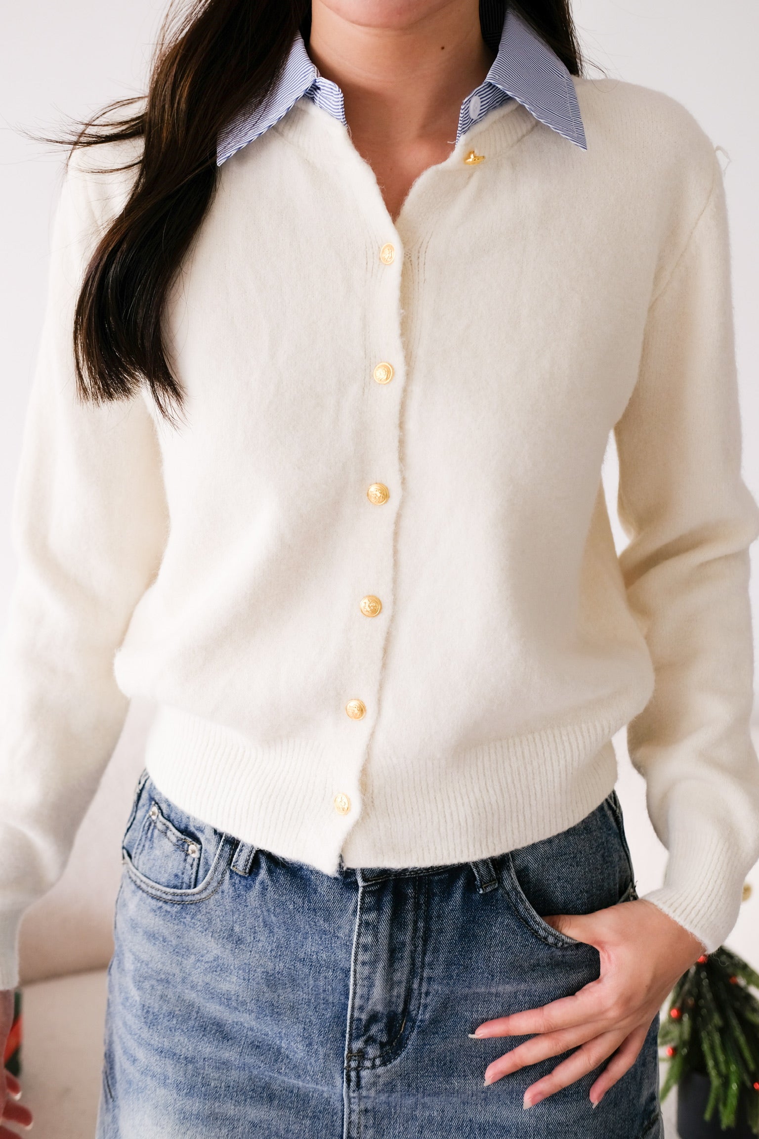 Celine Sweater Shirt (Cream)