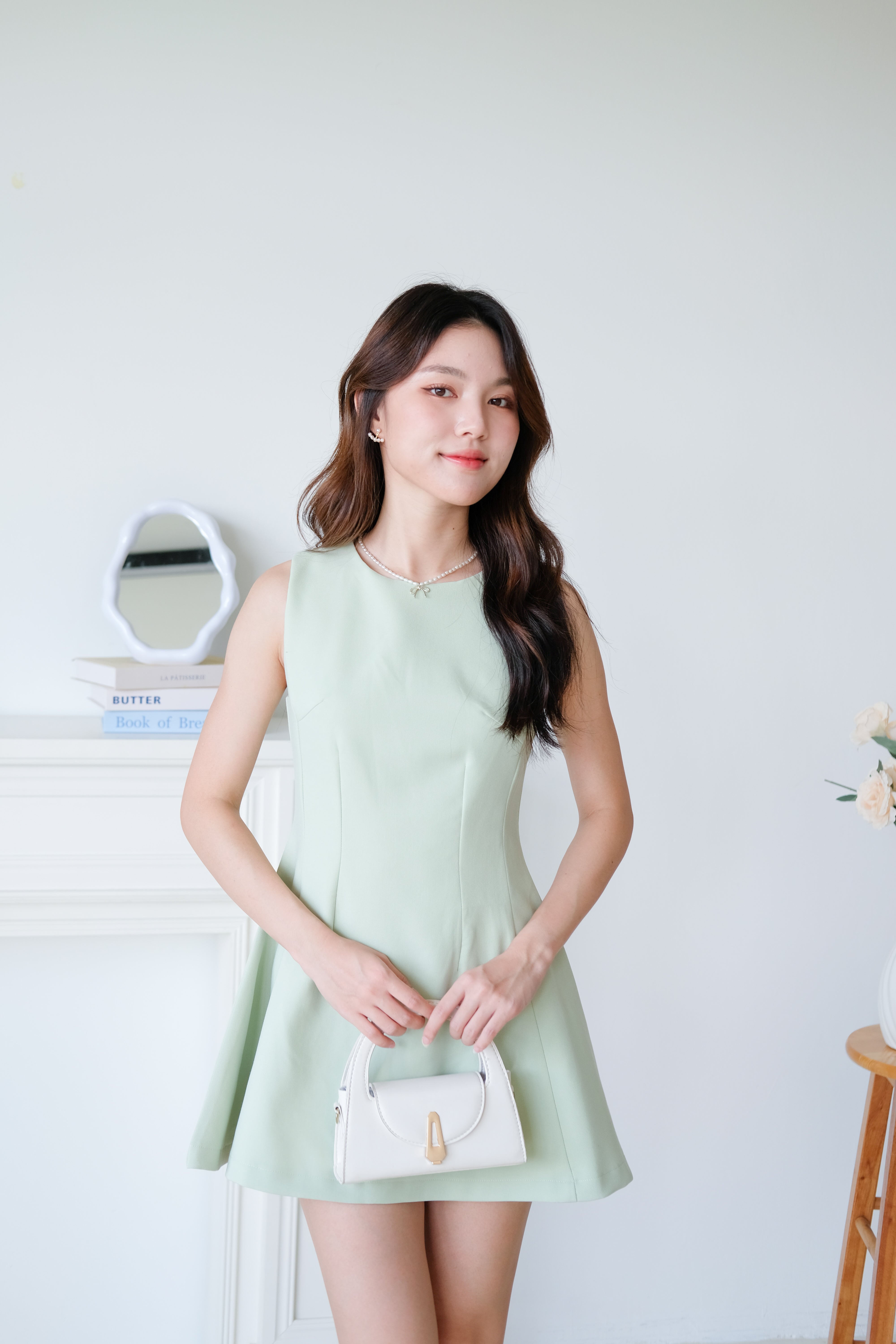 Tasya Skater Dress (Avocado Green)