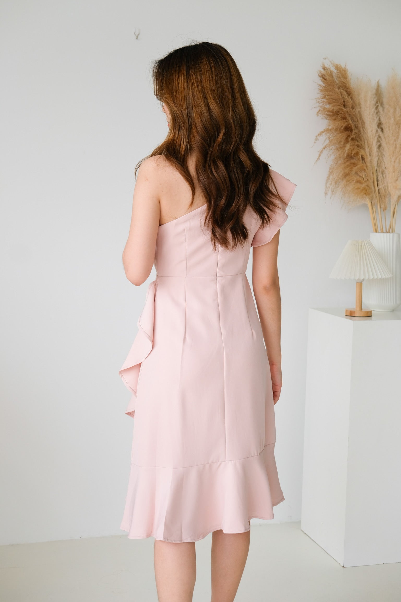 Bianca Toga Ruffle Dress (Pink)