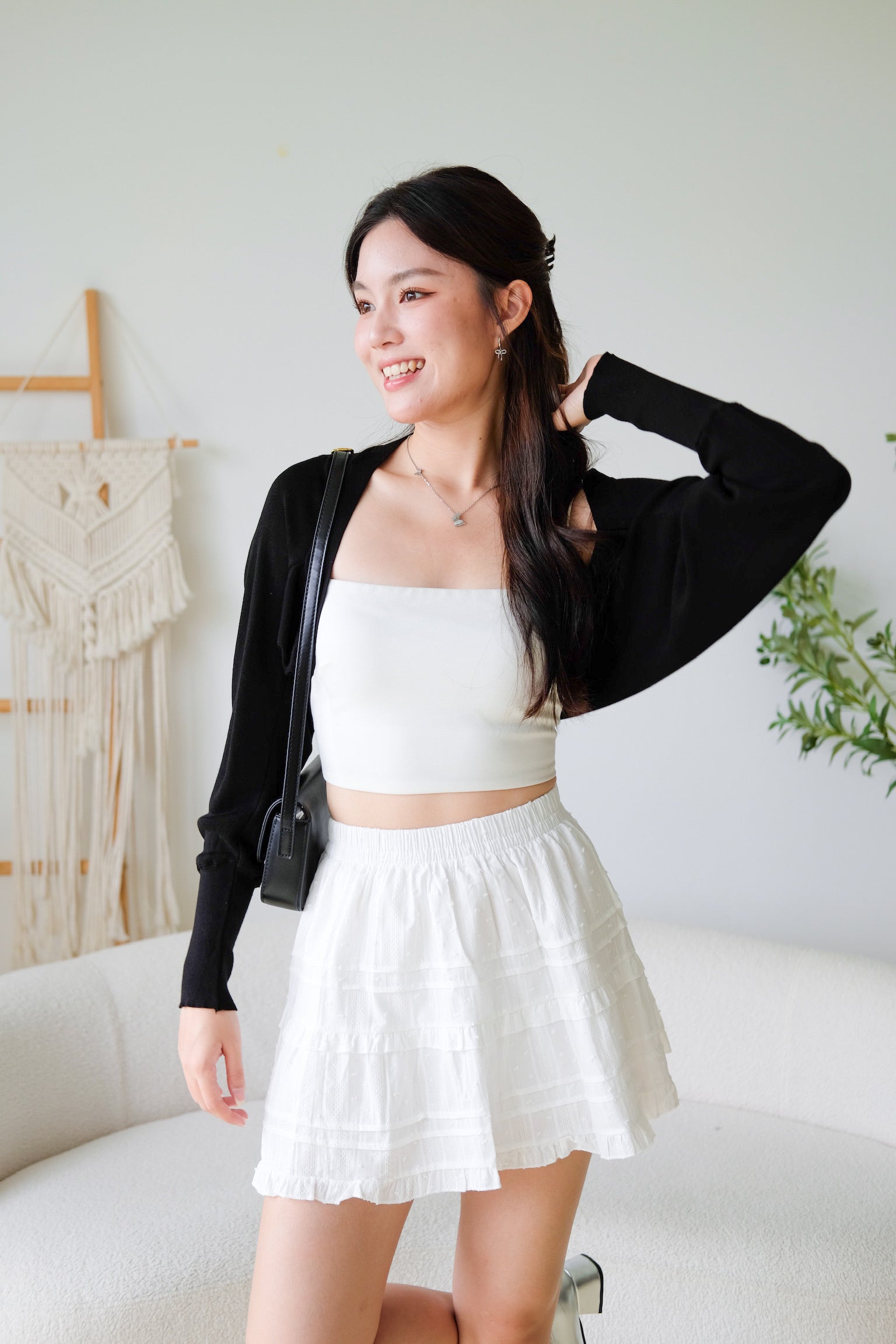 Lesley Eyelet Skater Skirt (White)