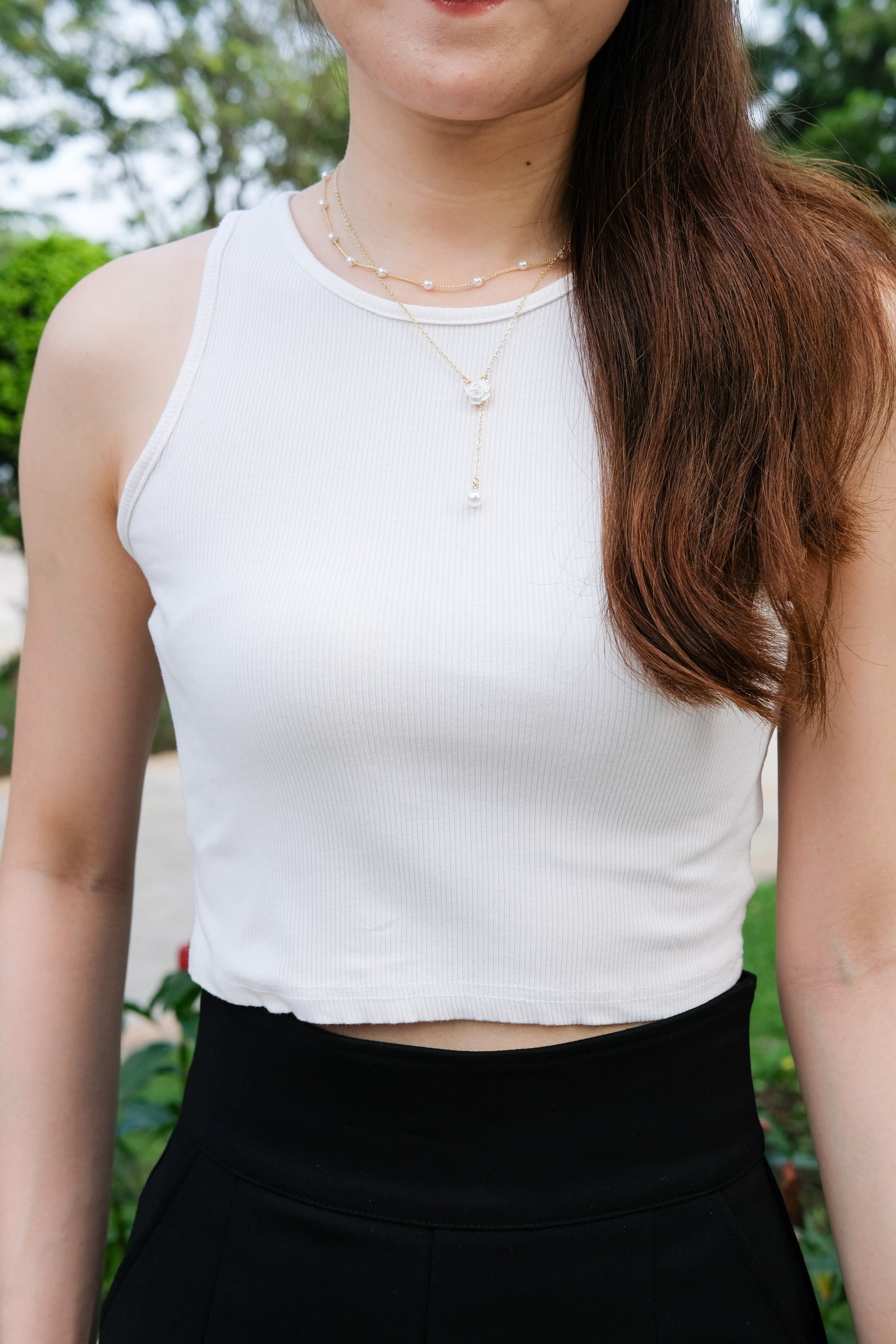 June Basic Halter Crop (White)