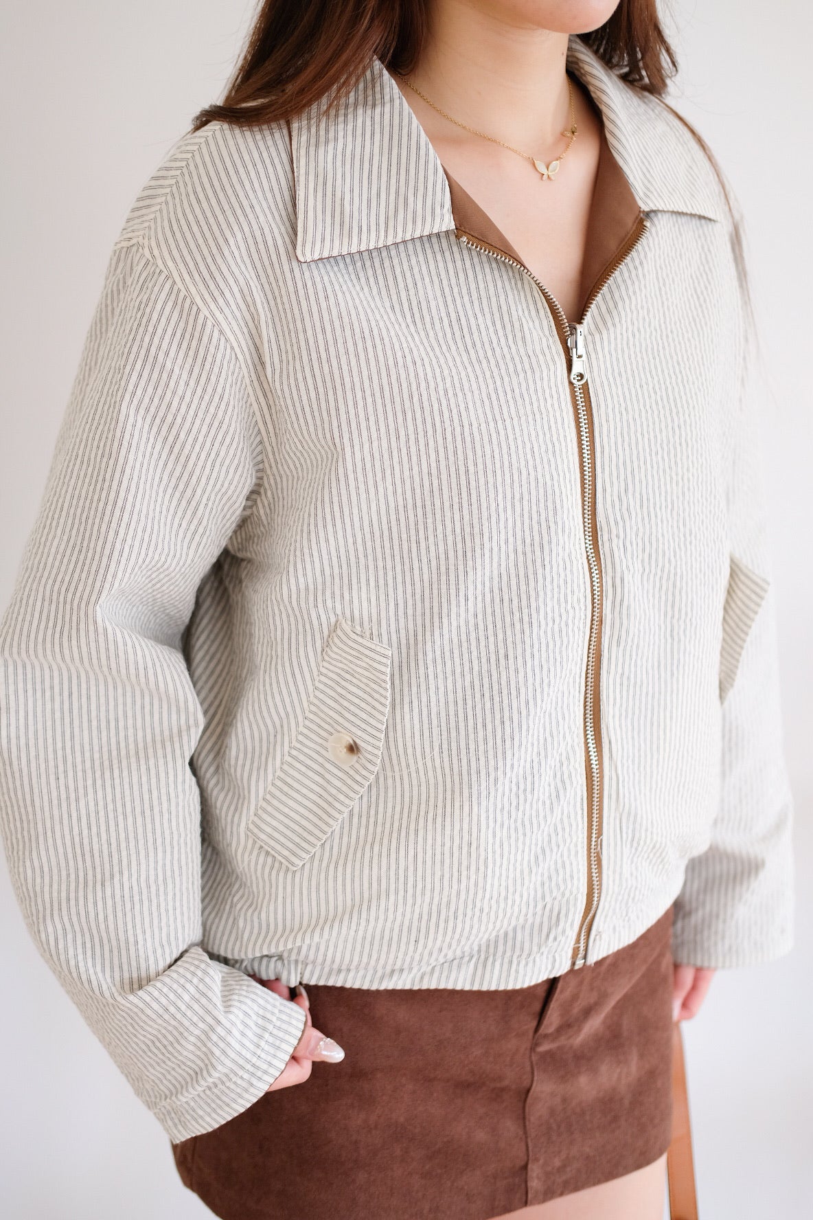 Atley Reversible Bomber Jacket (Walnut Brown)