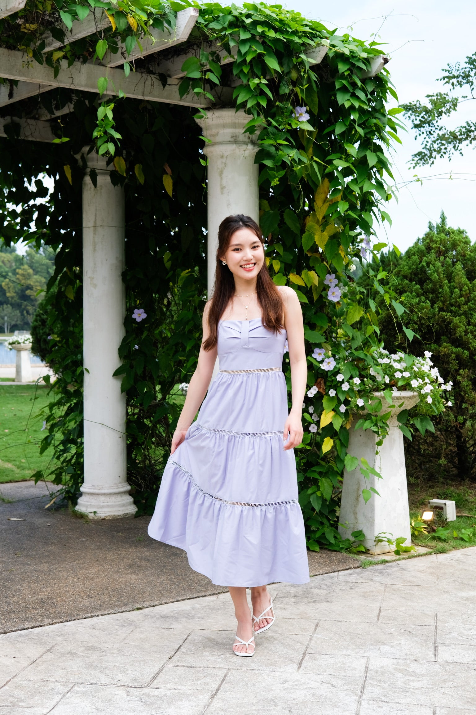 Danessa Padded Midaxi Dress (Lavendar)