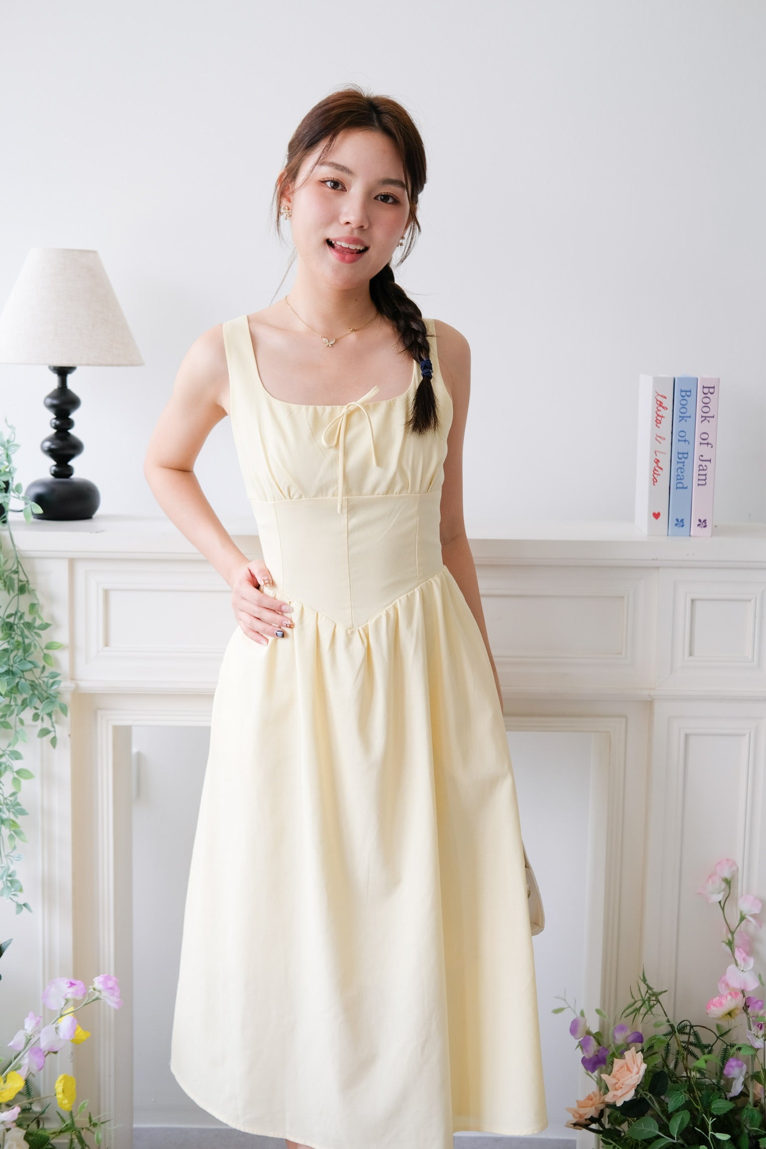 Carmie Thick Waist Midaxi Dress (Daffodil Yellow)