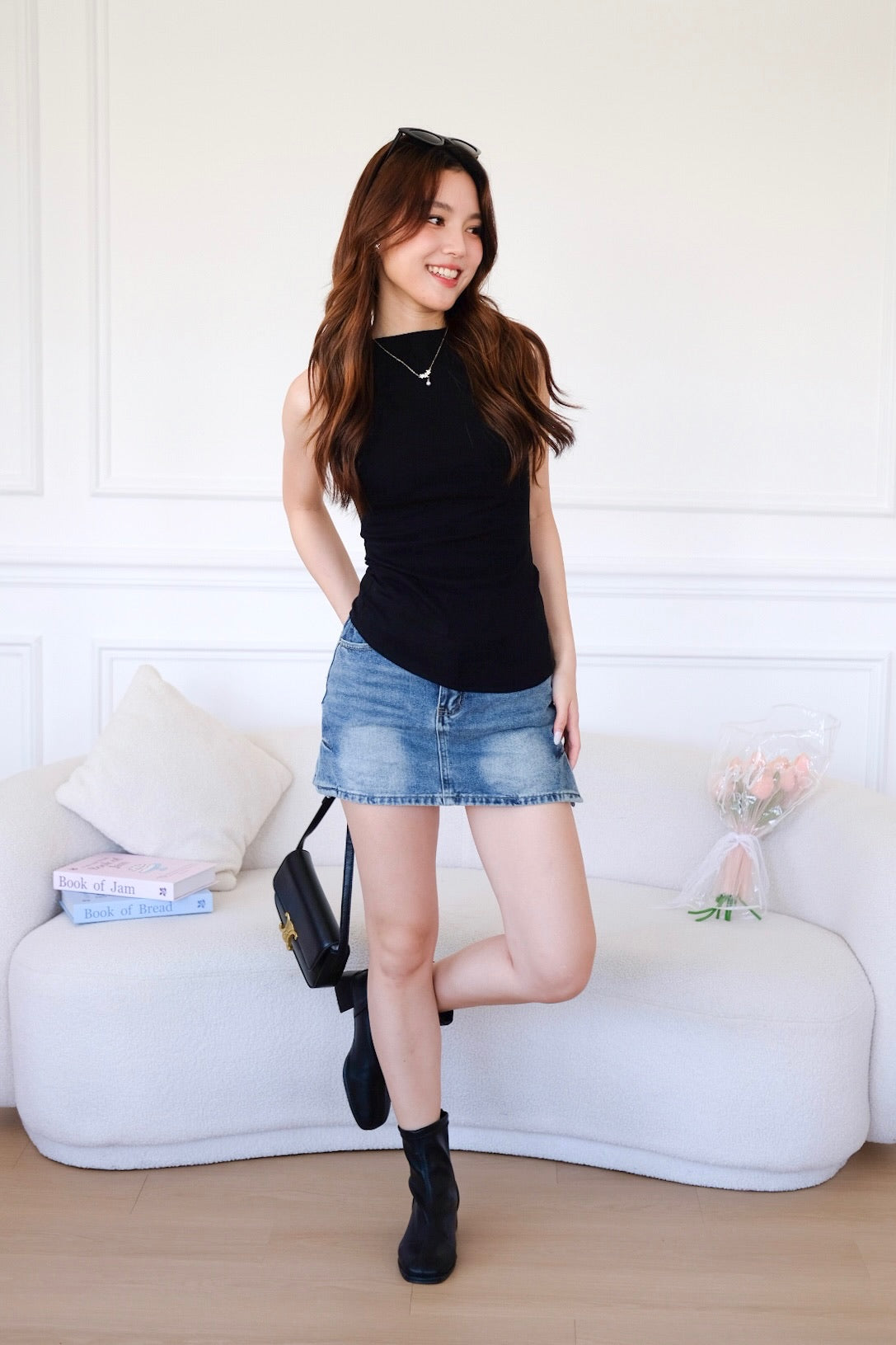 Levina Assymetrical Top (Black)