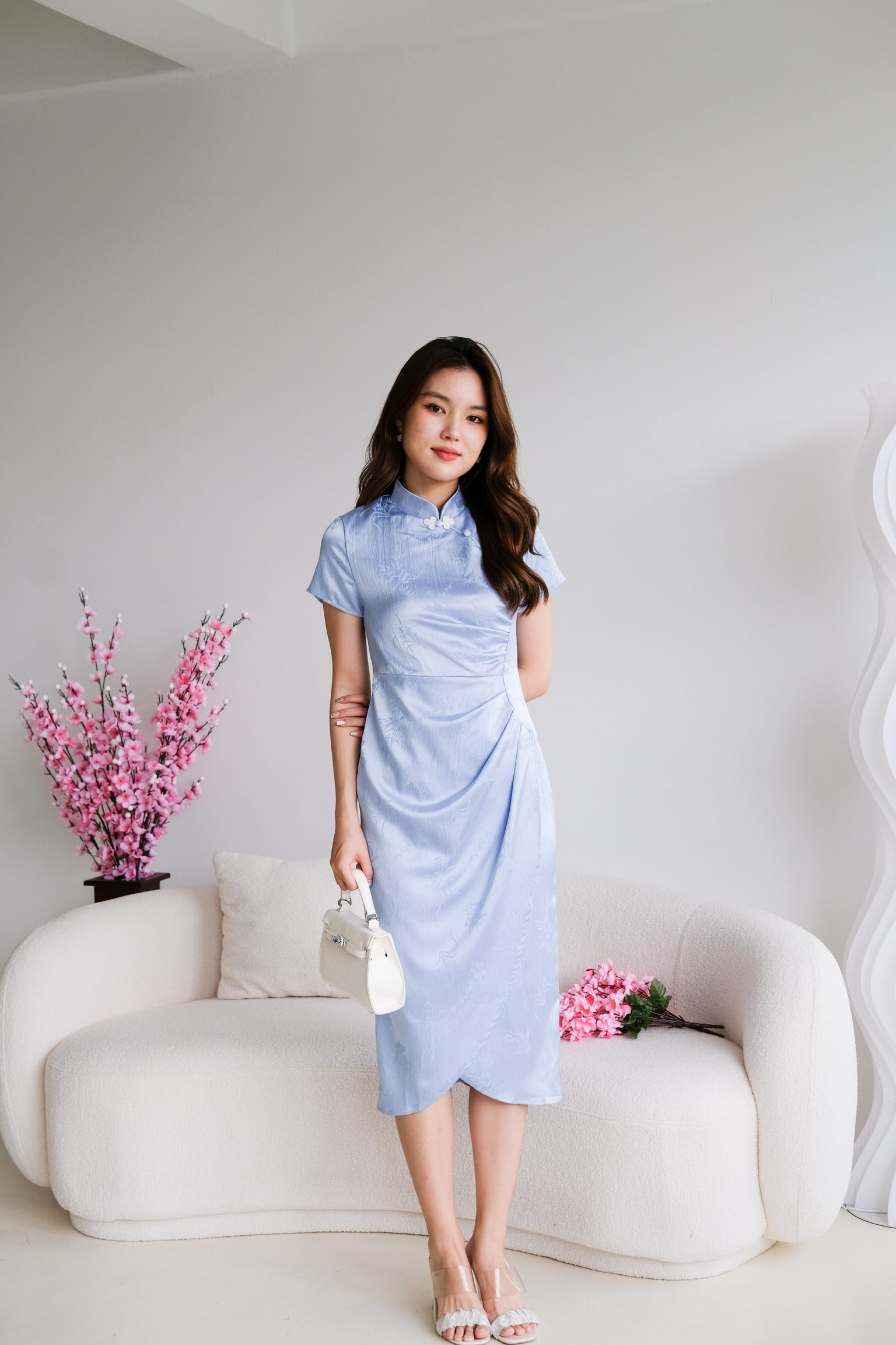 Le Yan Midi Cheongsam (Pastel Blue)