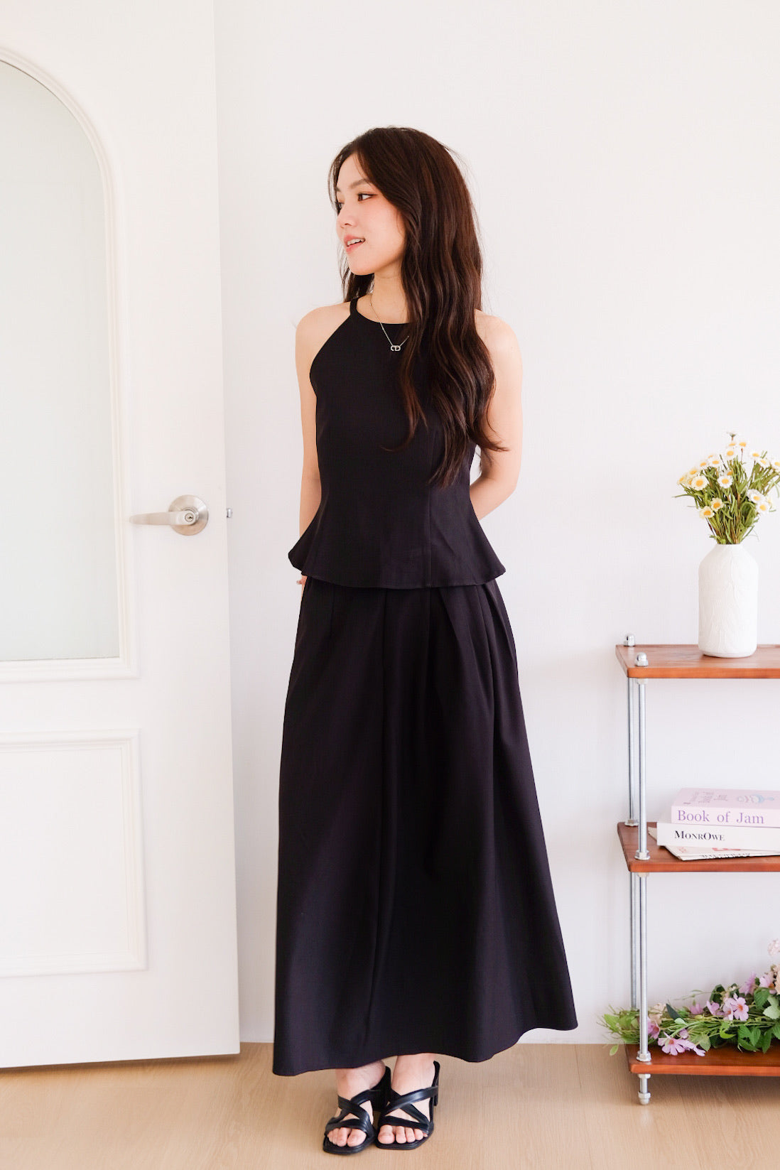 Agnes Halter Maxi Set (Black)