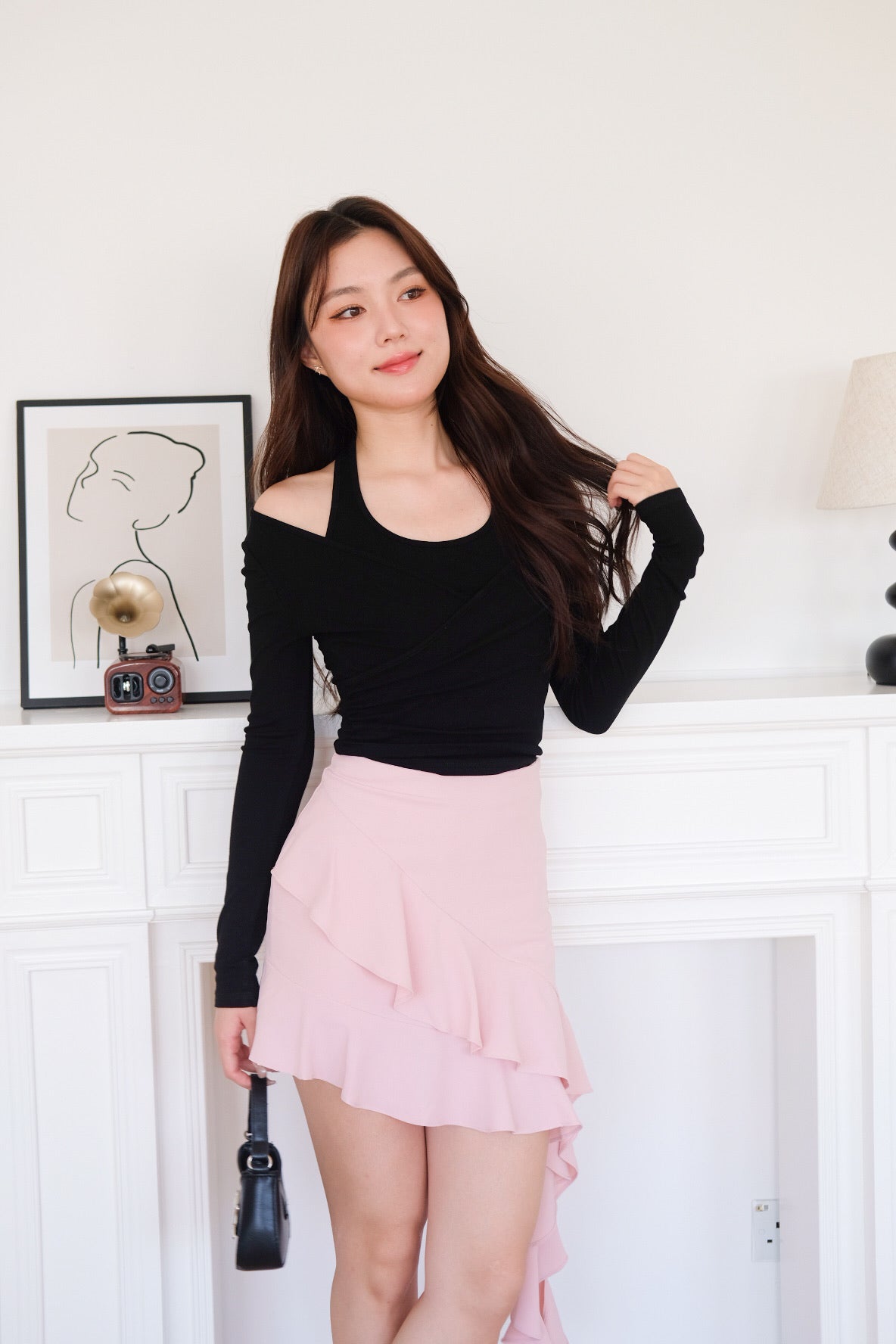Alicia Ballet Halter 2-in-1 Top (Black)