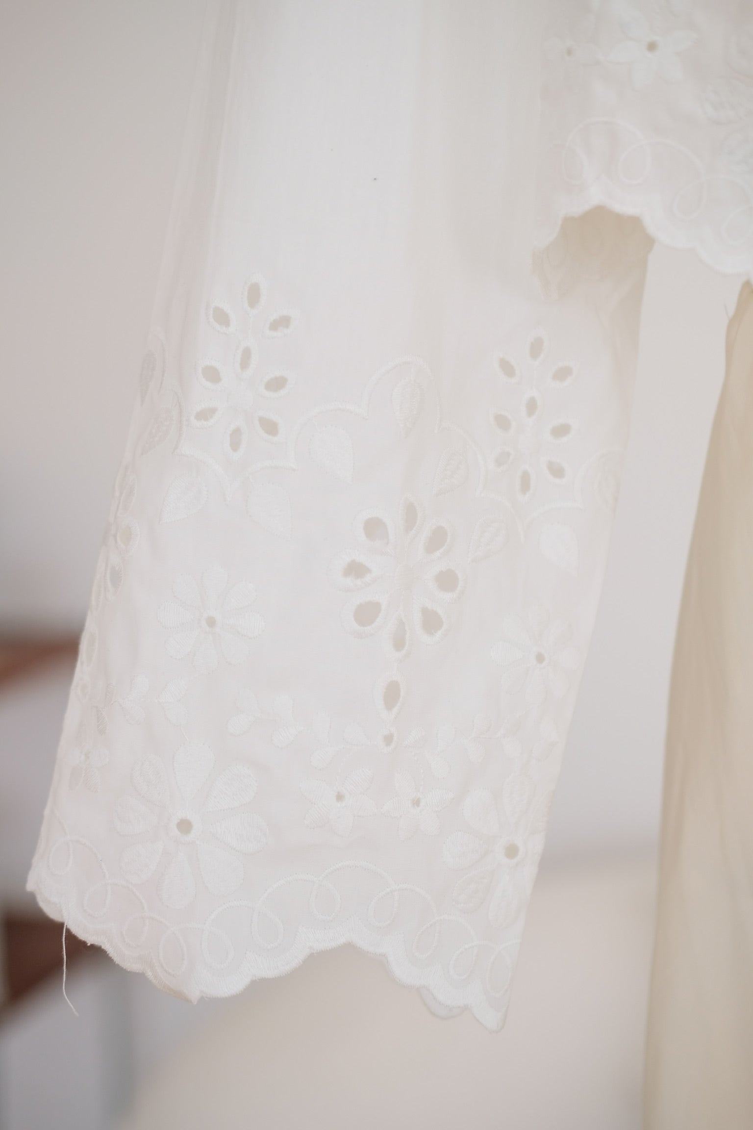 White Organza Ribbon Long Sleeves Top