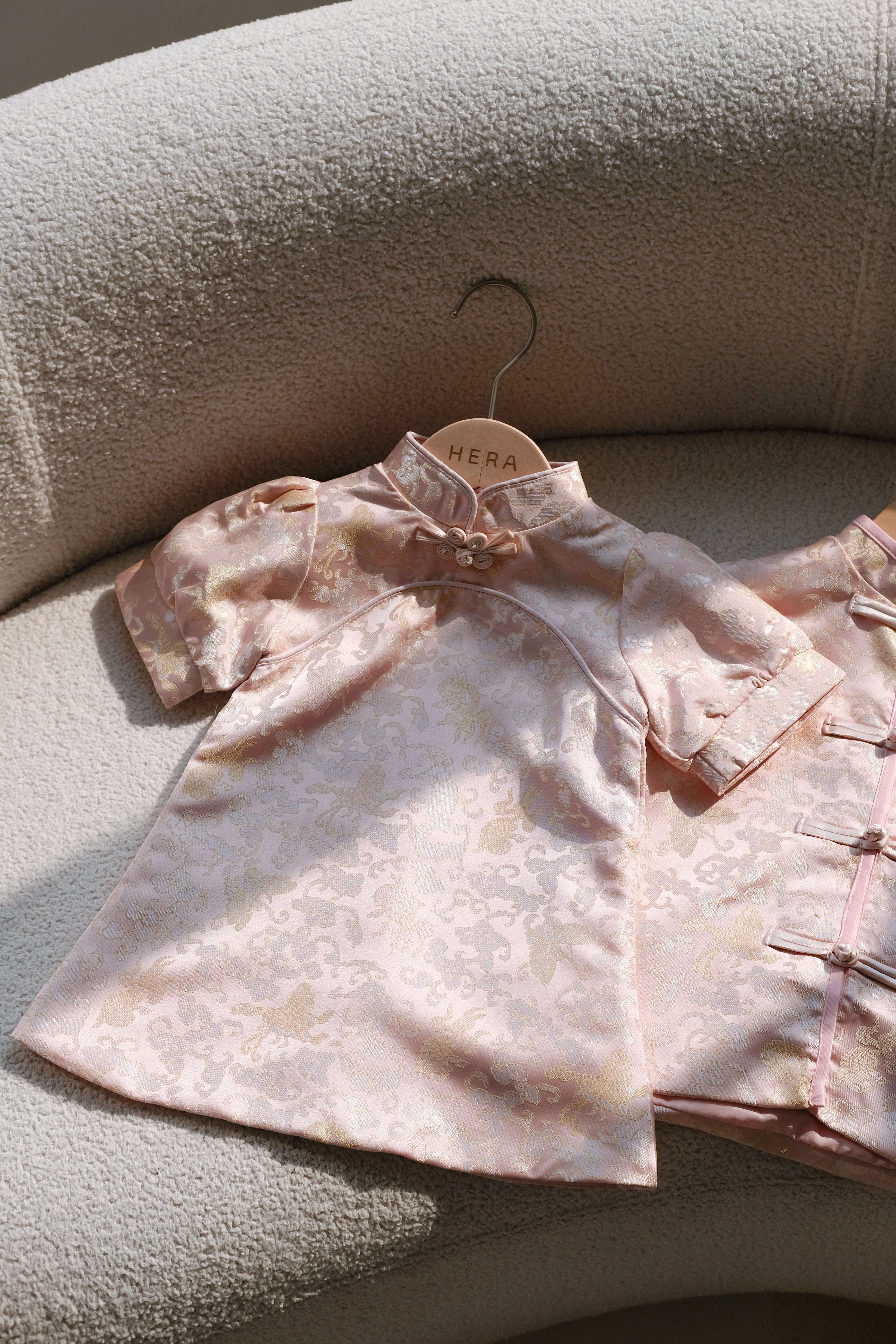 Tang Modern Little Girl Dress (Champagne Pink)