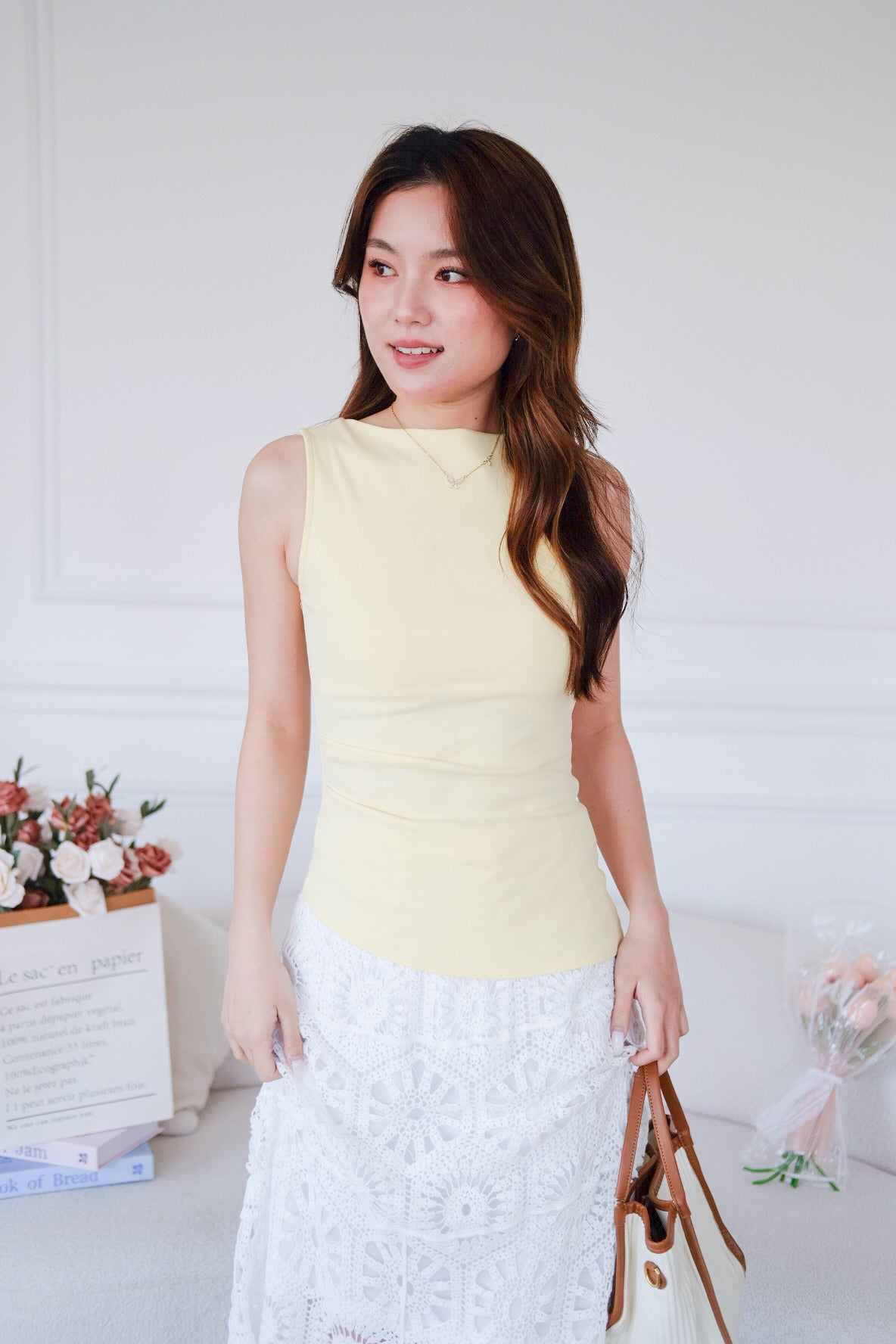 Levina Assymetrical Top (Light Yellow)