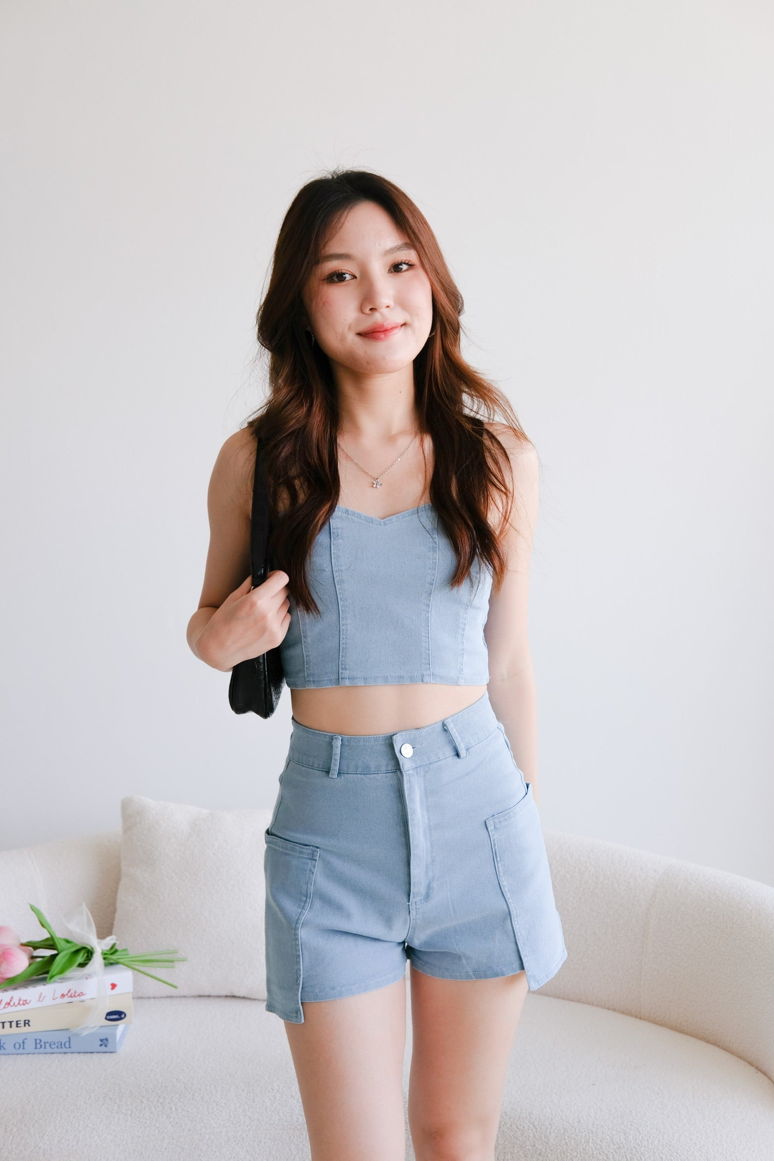 Bae Sweetheart Denim Tube Top (Light Denim)