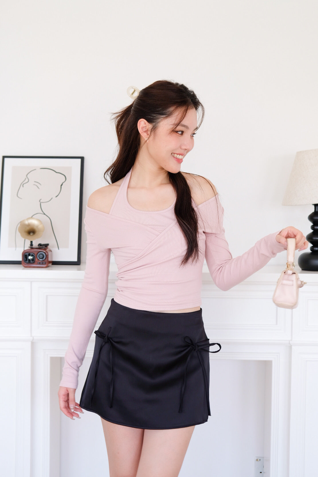 Alicia Ballet Halter 2-in-1 Top (Light Pink)