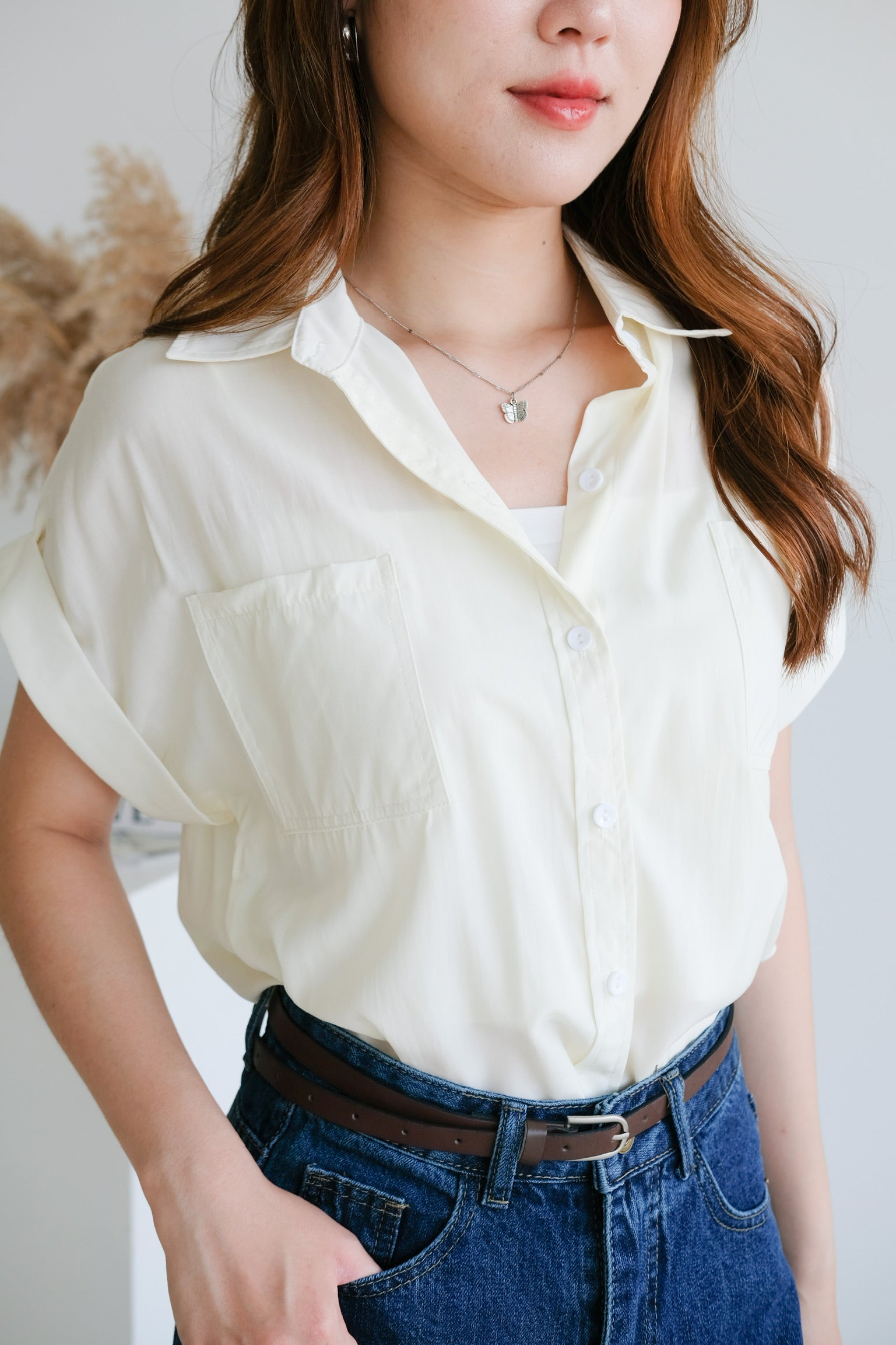 Eunji Korean Blouse (Pale Yellow)