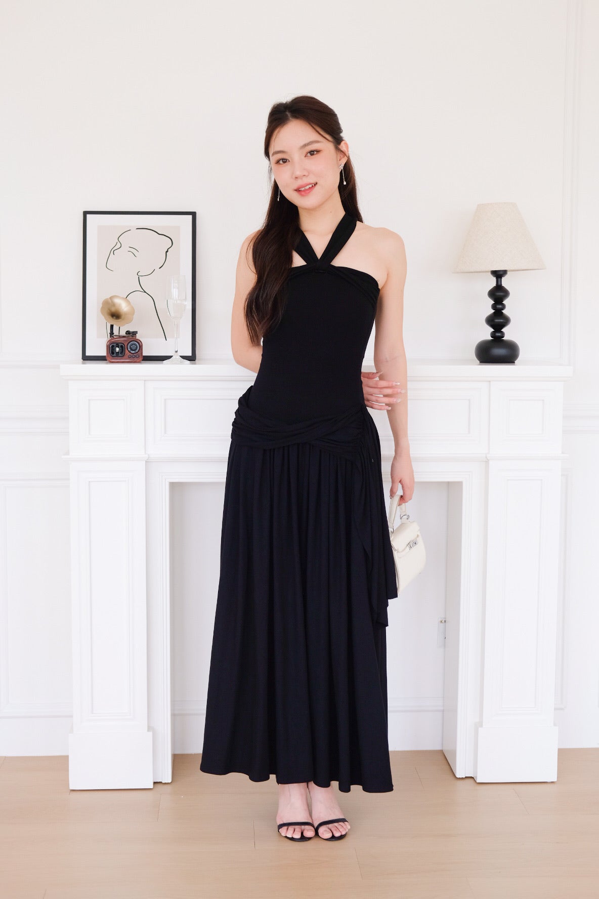 Jessy Toga Cotton Maxi Dress (Black)