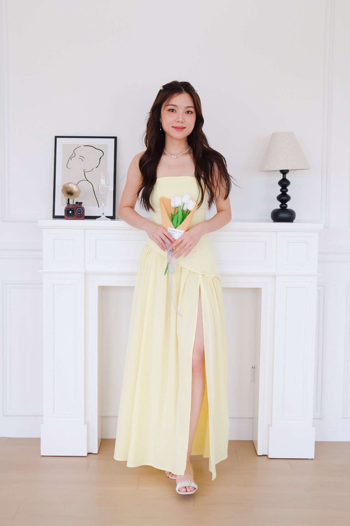 Kimberly Tube Sash Maxi Dress (Sunshine Yellow)