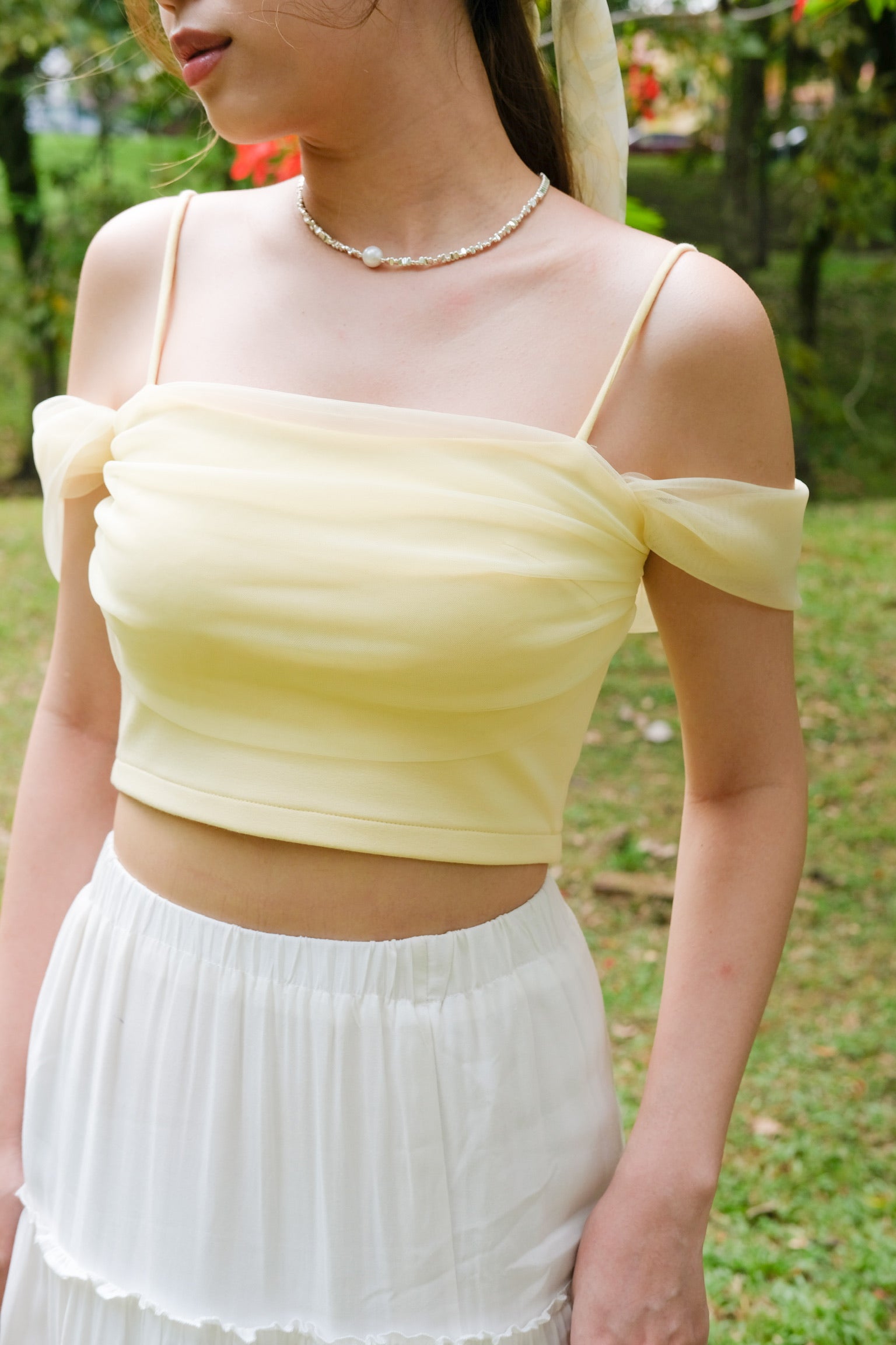 Aella Mesh Crop (Pale Yellow)