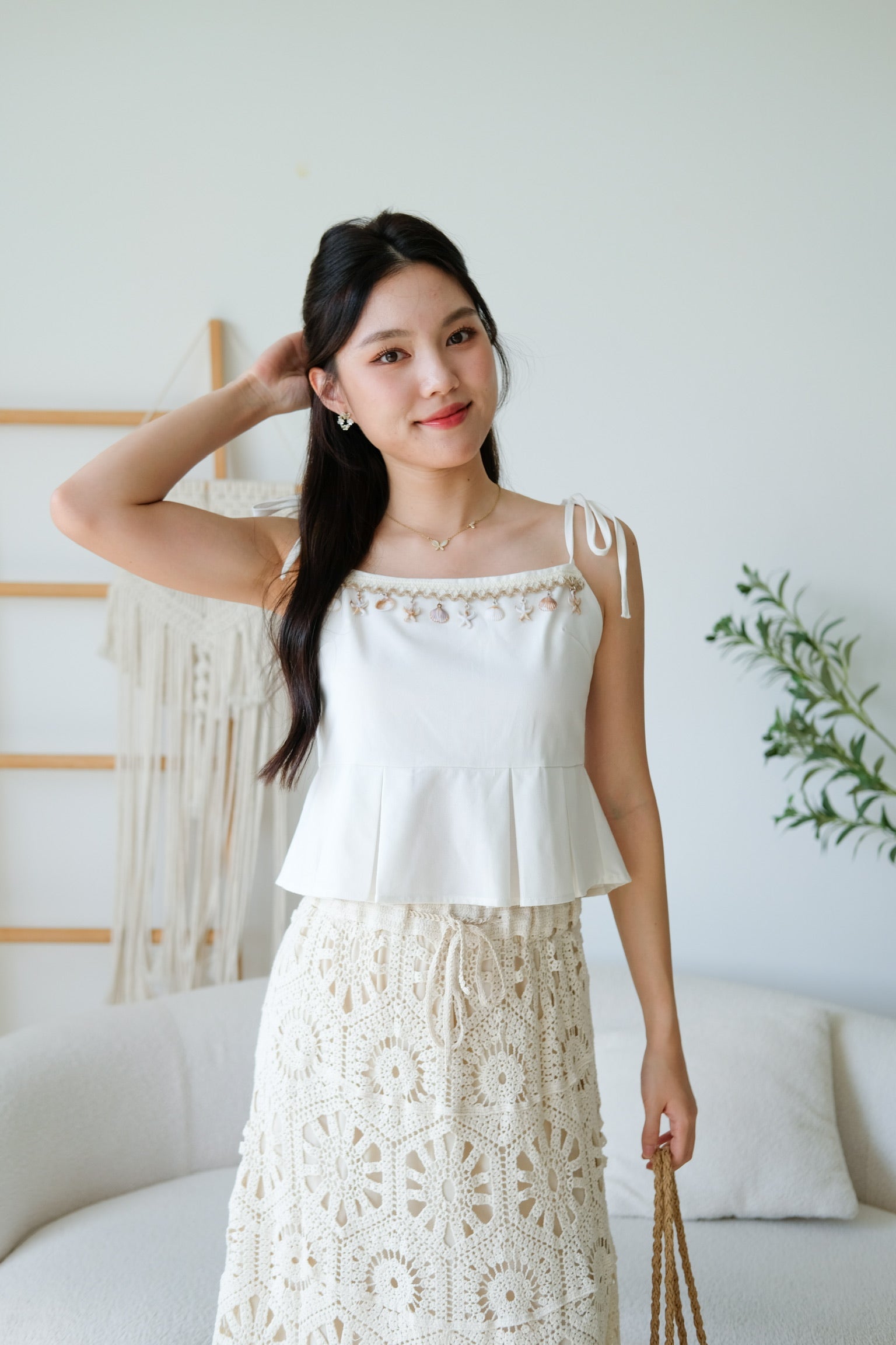 Marise Bohemian Muji Crop (White)