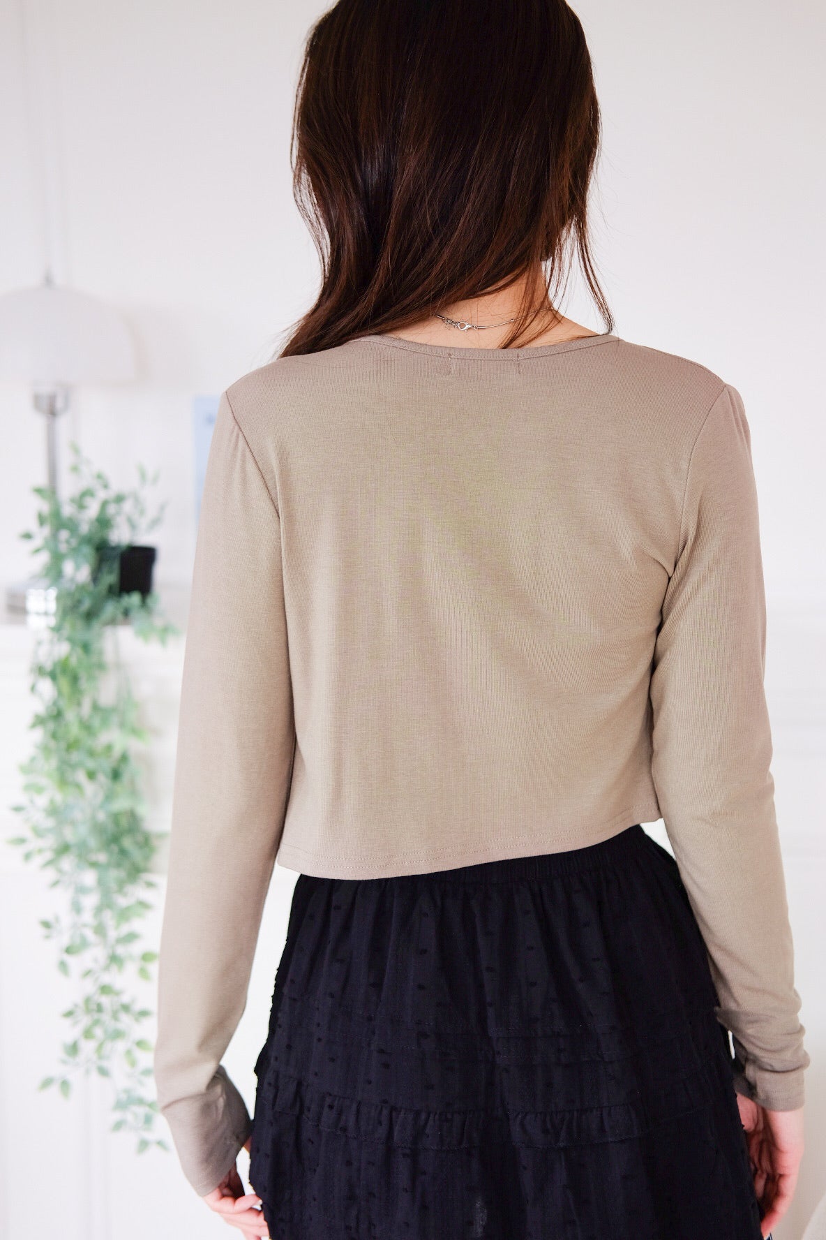 Isla Button Cardigan (Smoky Green)