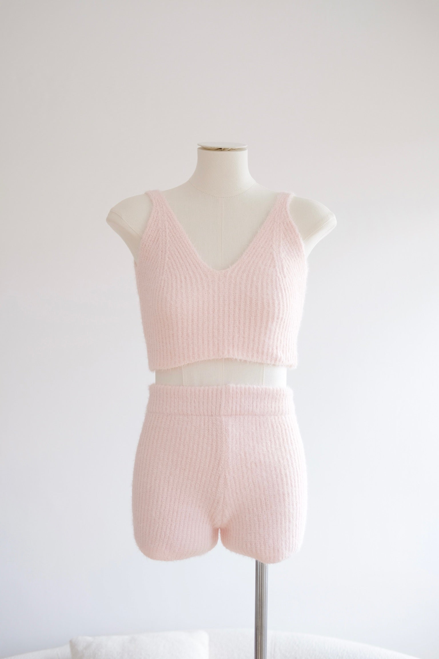 Pink Soft Knit Lounge Set