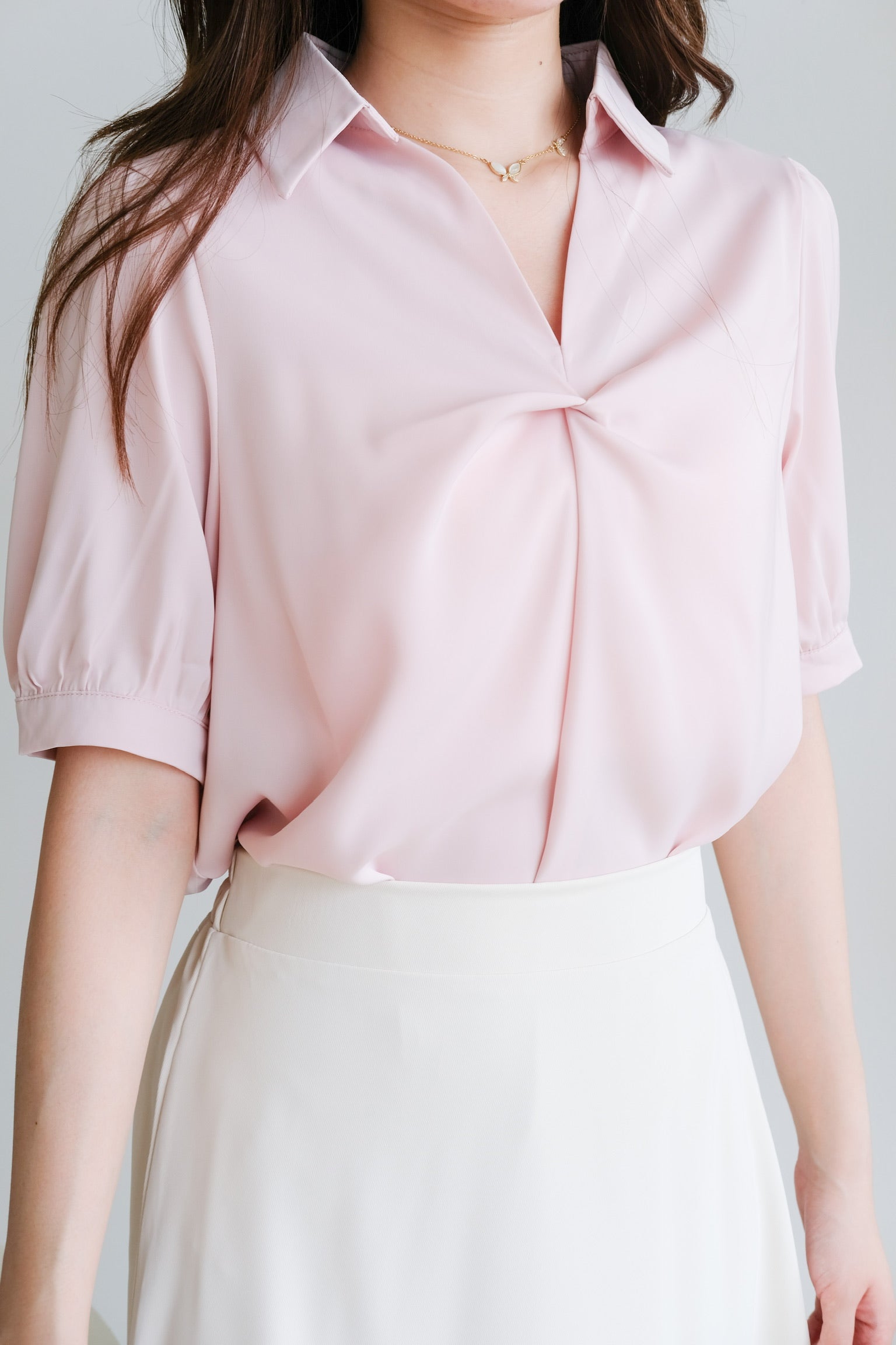 Lynn Twist Satin Blouse (Pink)