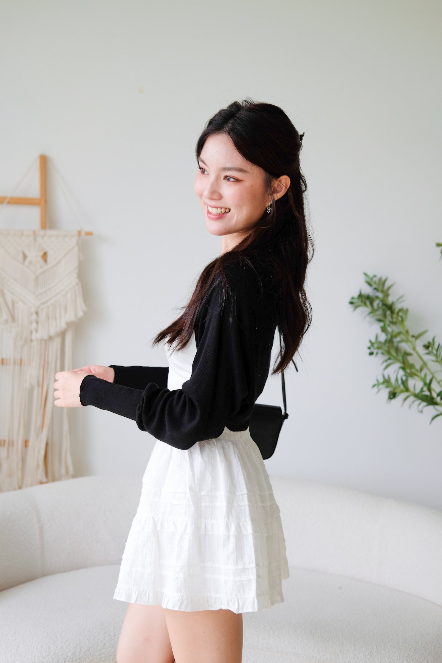 Lesley Eyelet Skater Skirt (White)