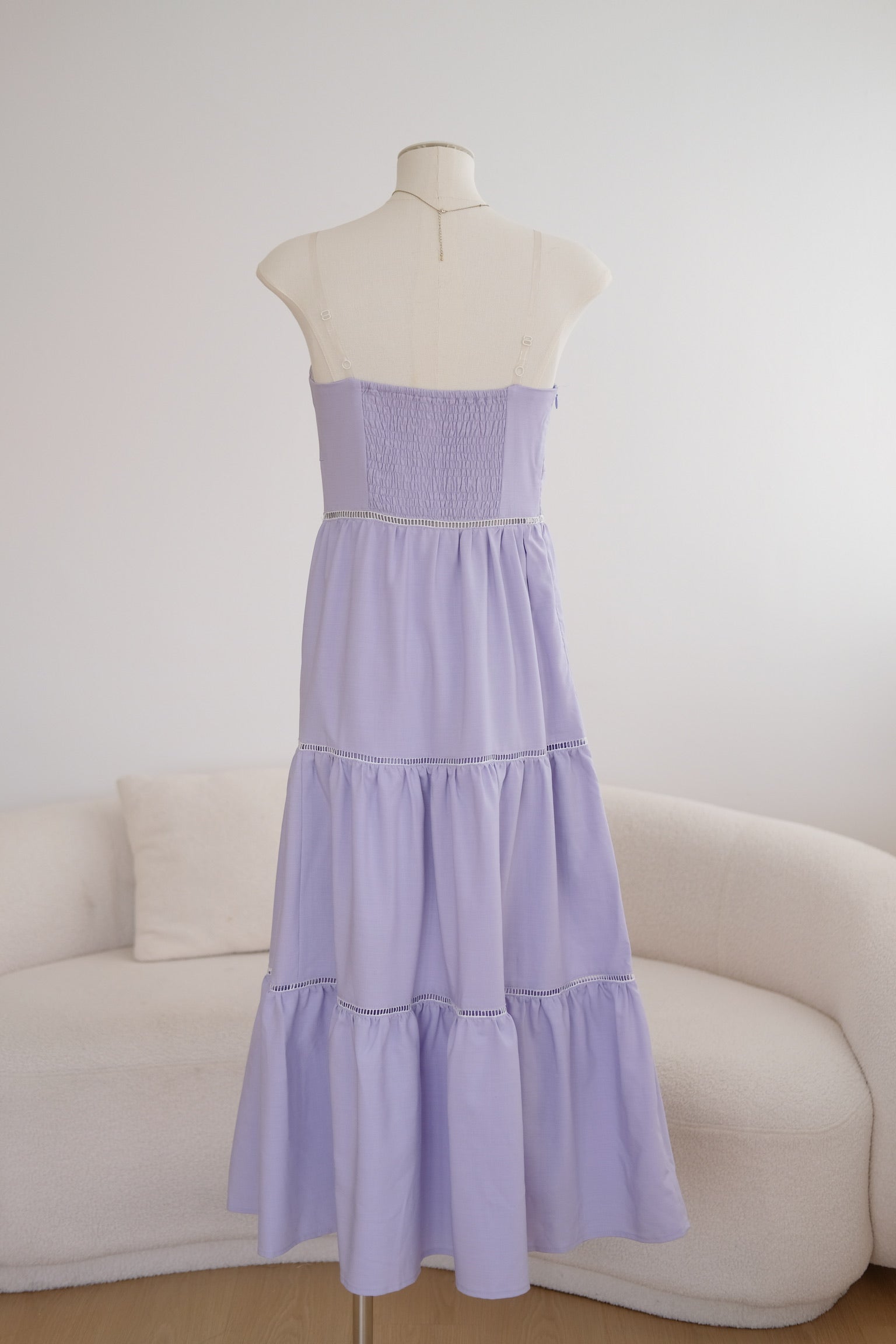 Lavendar Tiered Midaxi Dress