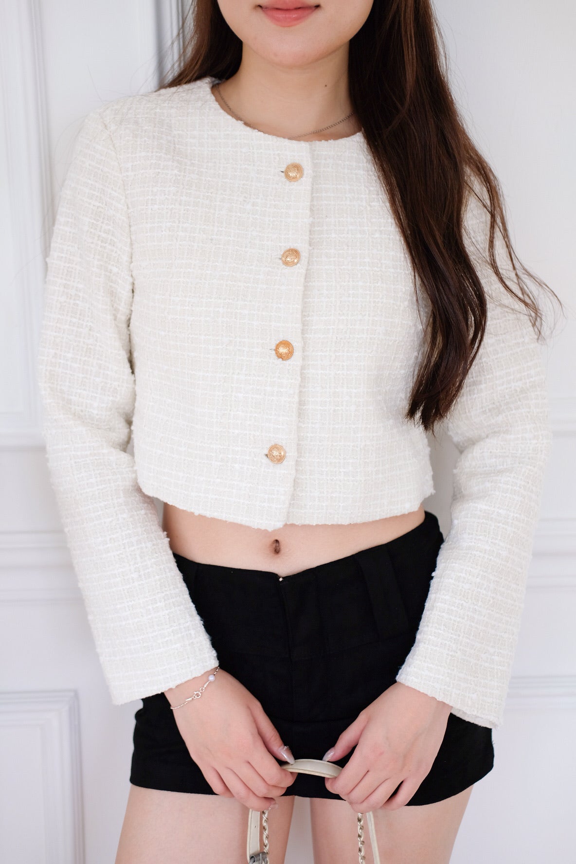 Éclair Tweed Outerwear (Cream) [ETA 10 Sept]