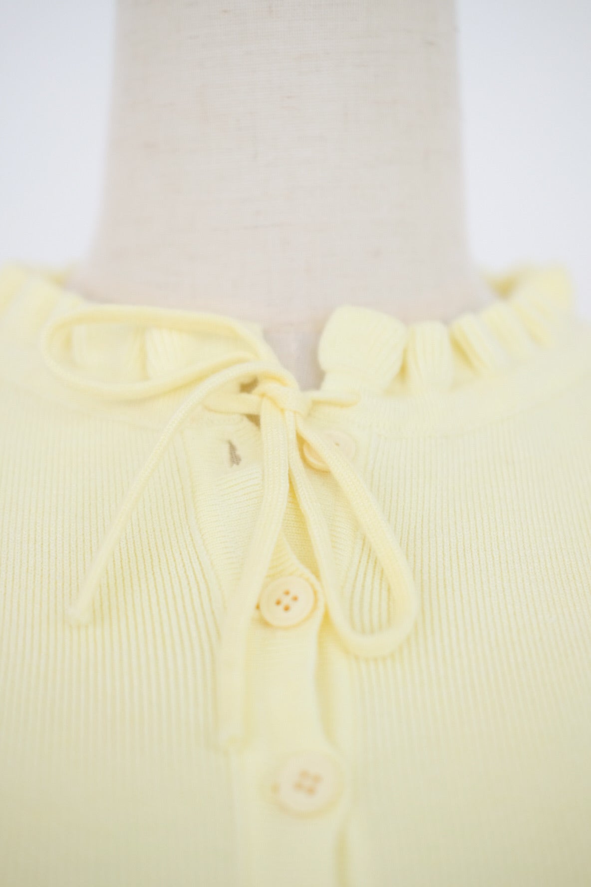 Yellow Ruffle Ribbon Knit Set