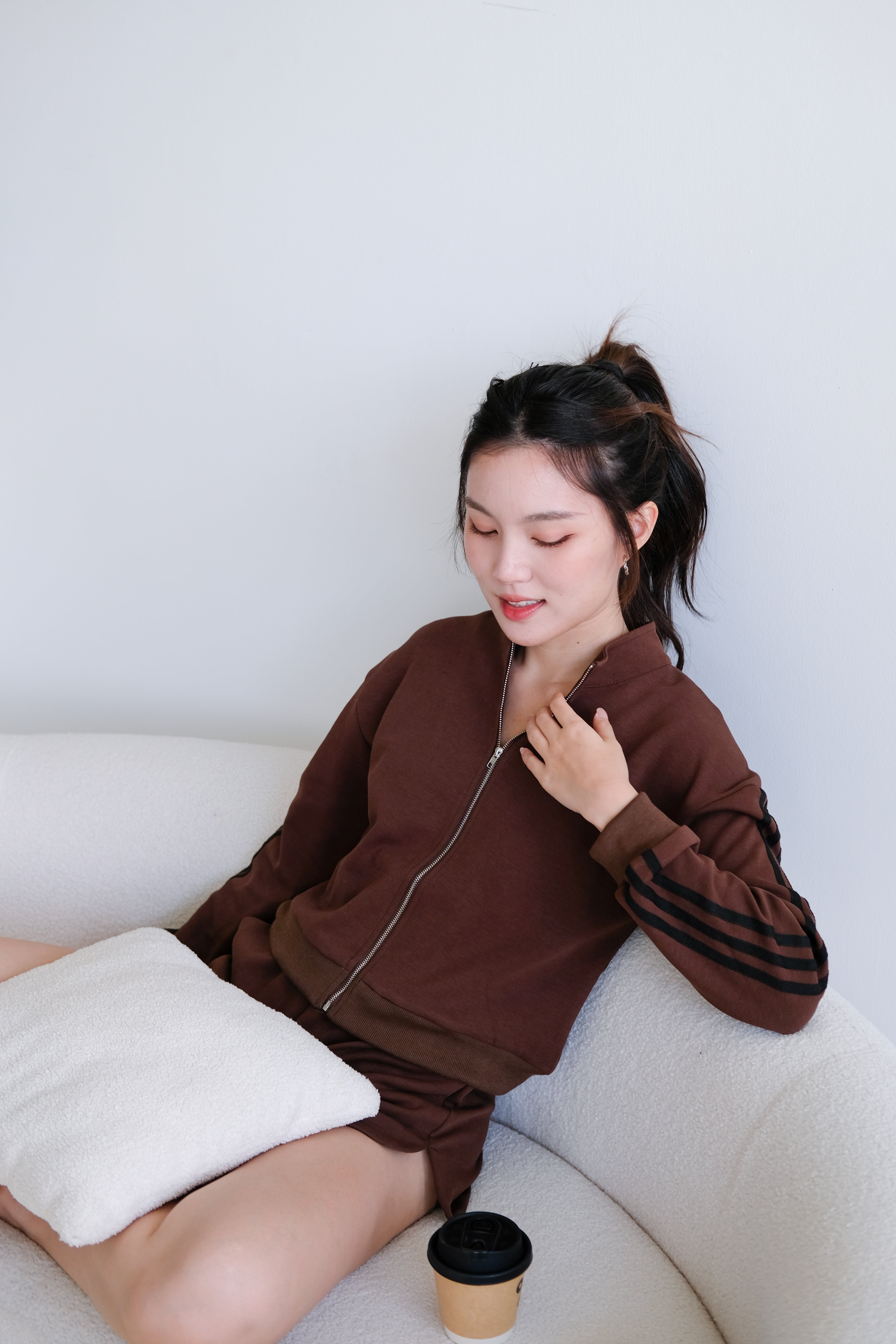 Day Off Stripes Lounge Set (Mocha)