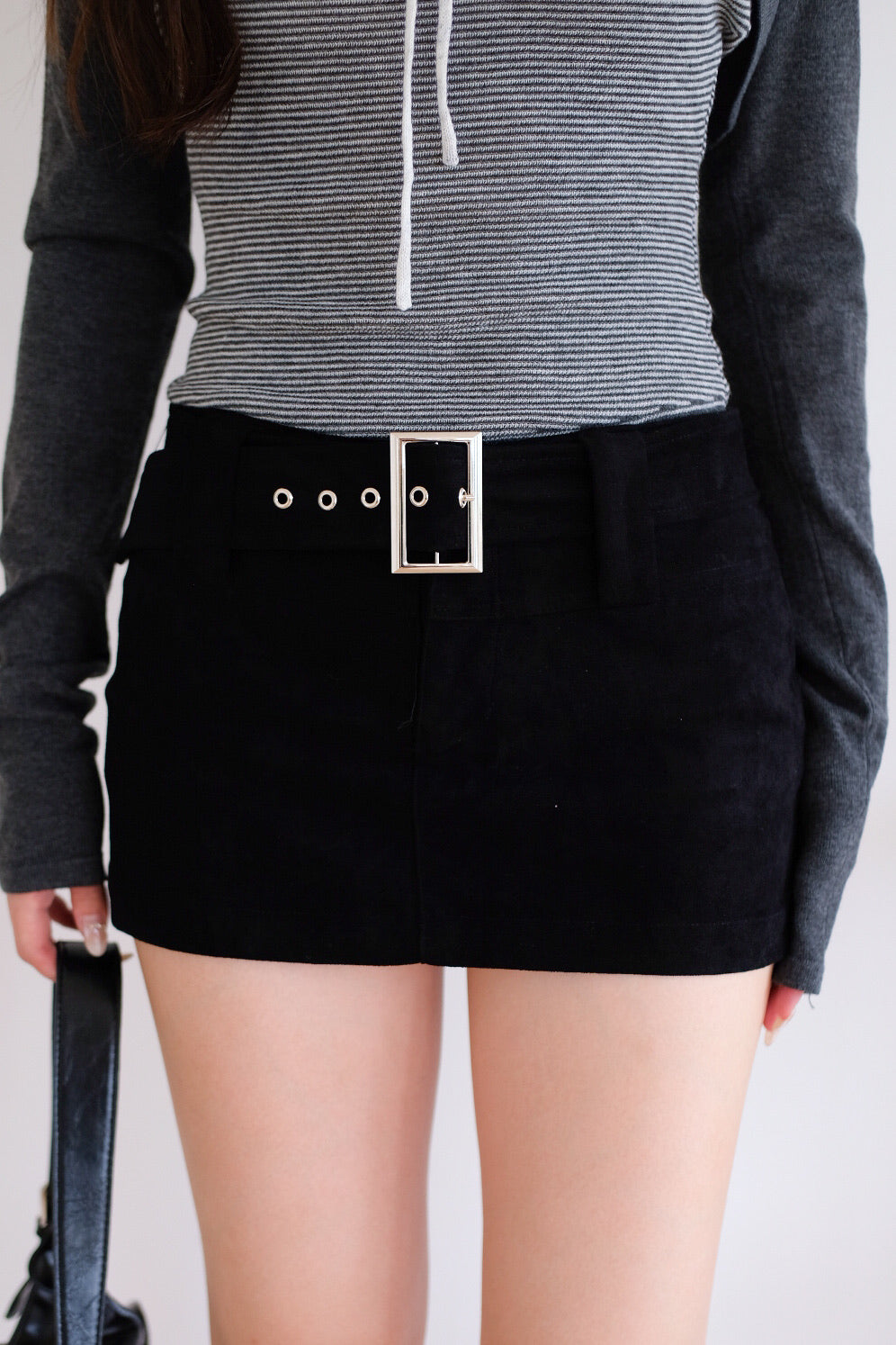 Kendall Belt Low Waist Skorts (Black)