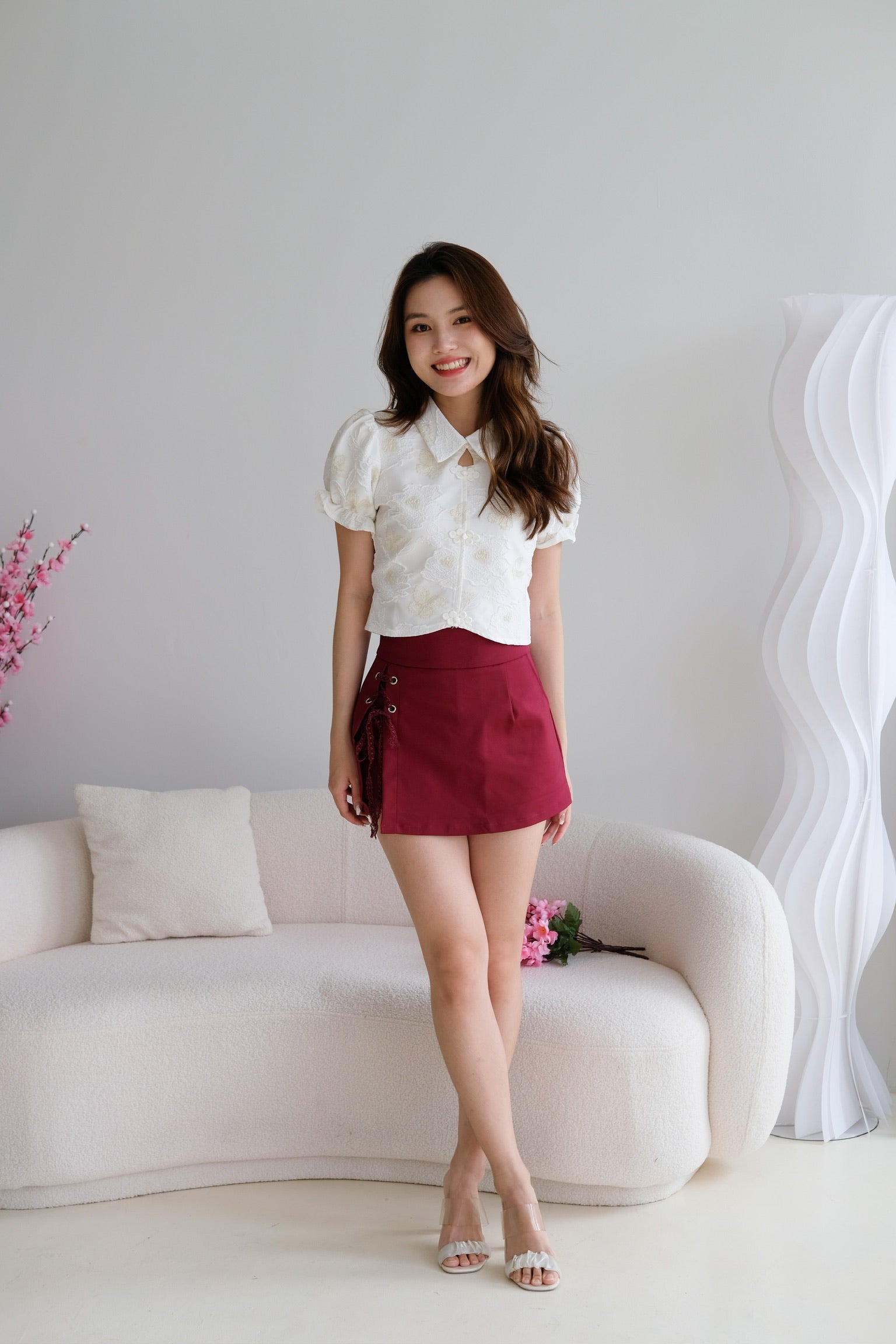 Juwei Side Slit Skort (Wine)