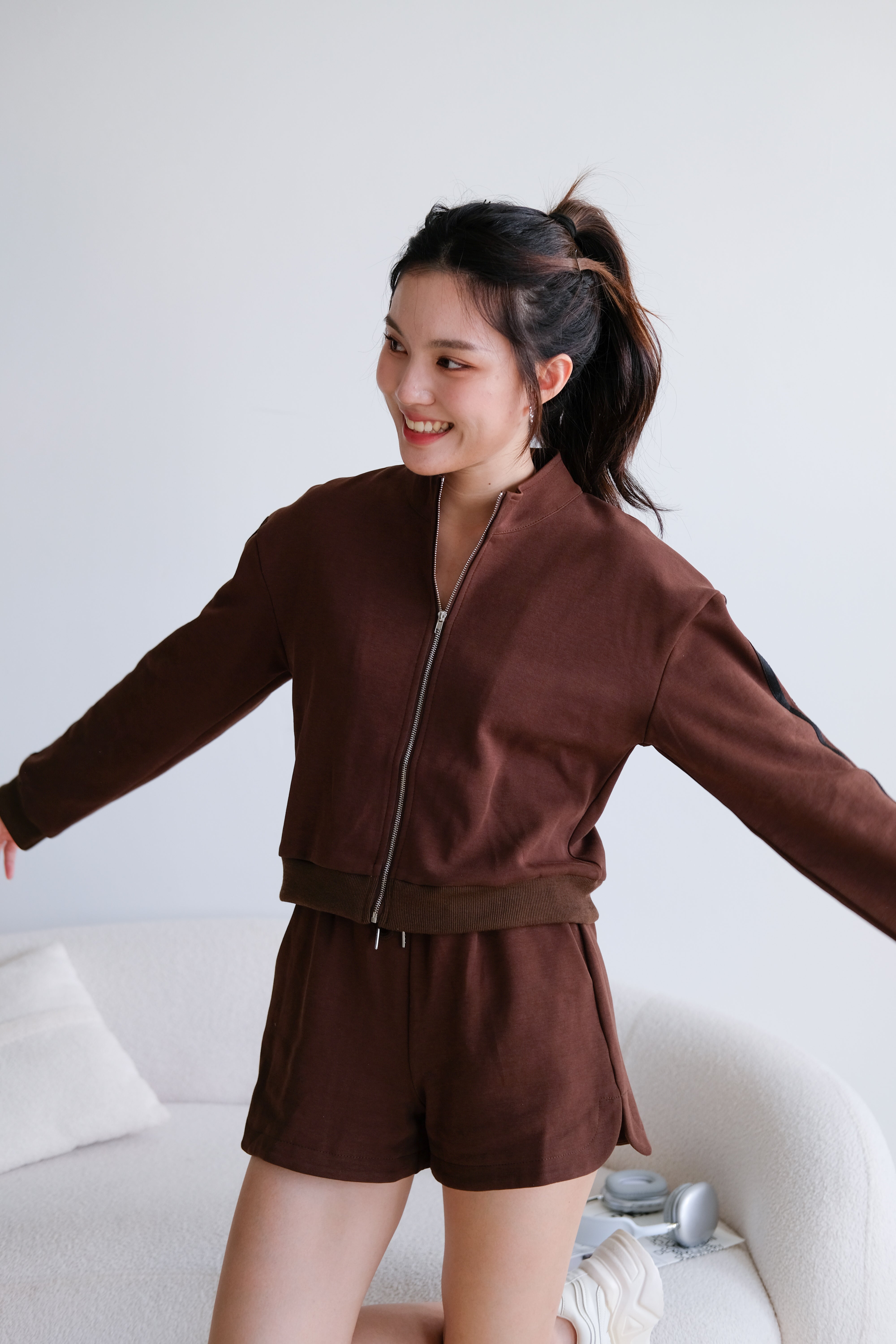 Day Off Stripes Lounge Set (Mocha)